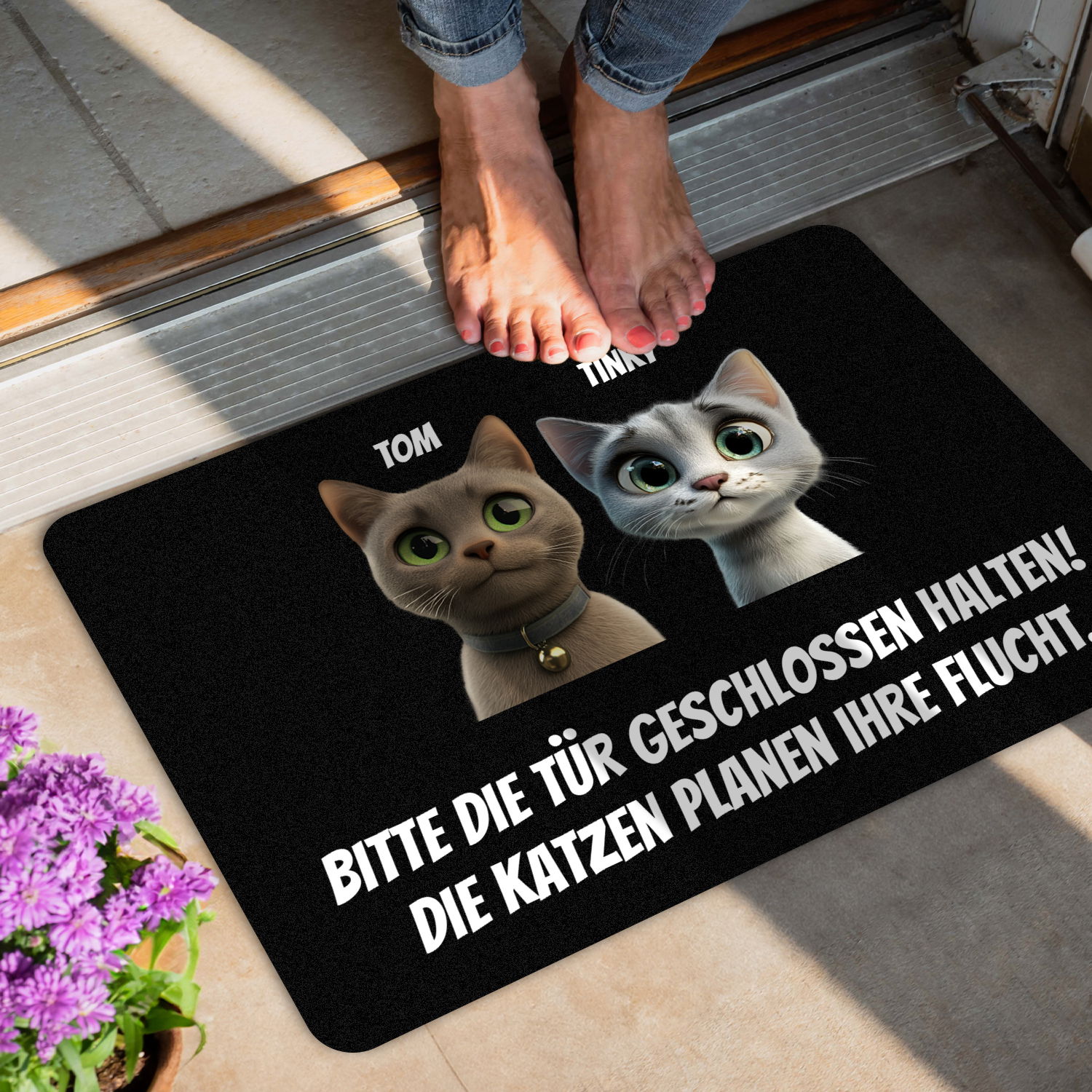 Fußmatte - Katzen planen Flucht