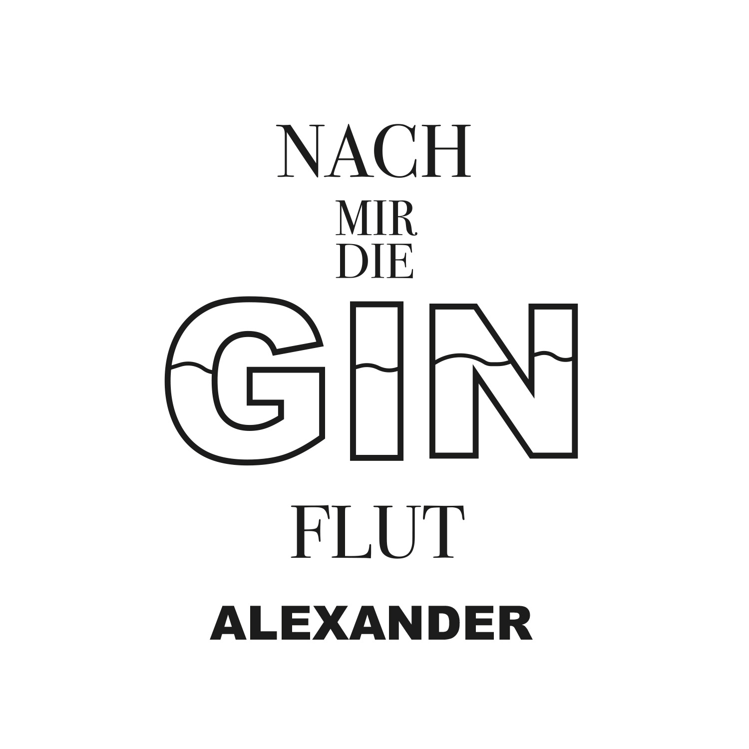 Ginglas mit graviertem Spruch