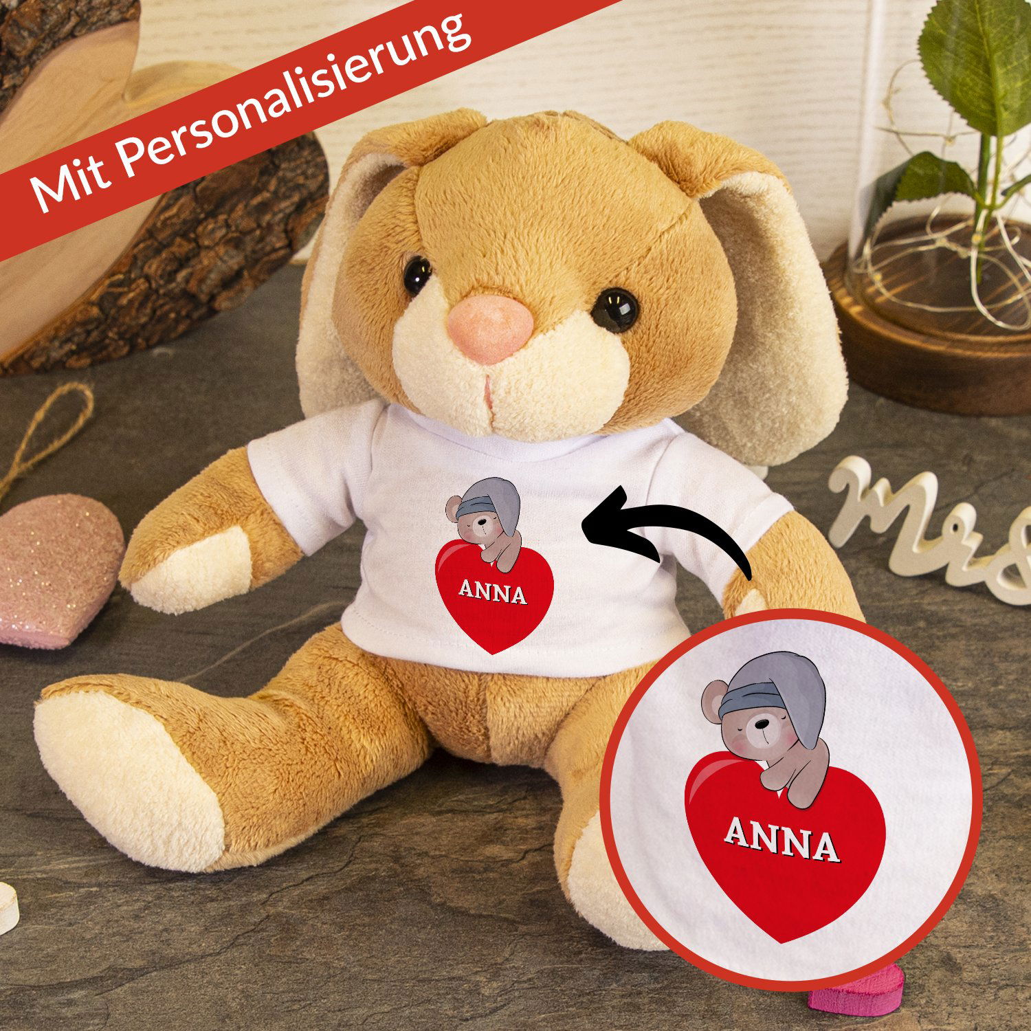 Kuscheltier - Romantik - mit Personalisierung