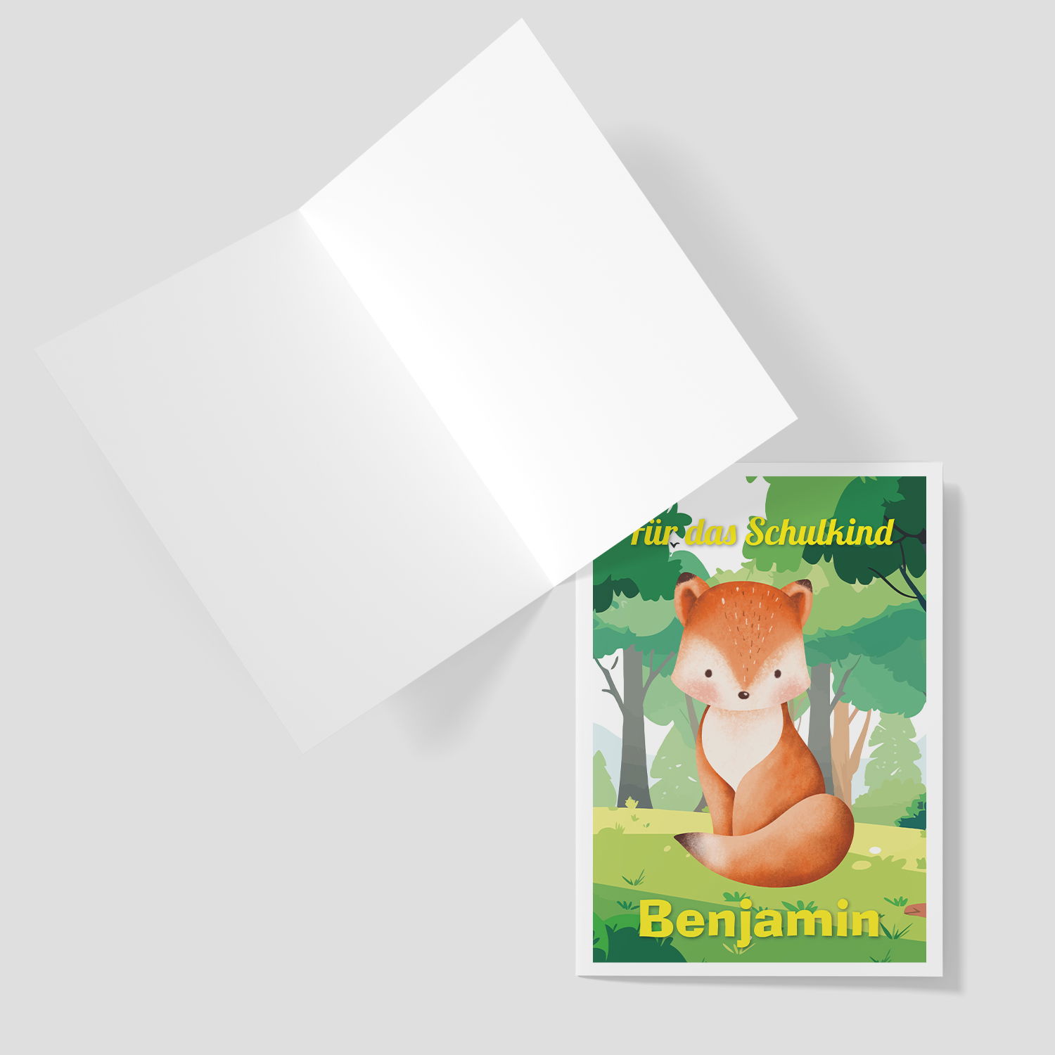Grußkarte - Waldtiere mit Wunschtext
