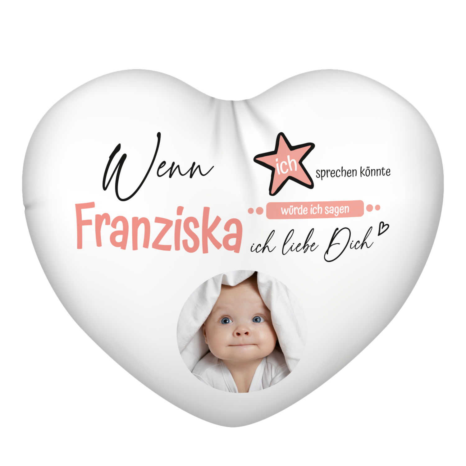 Herz-Kissen mit Foto - Wenn ich sprechen könnte