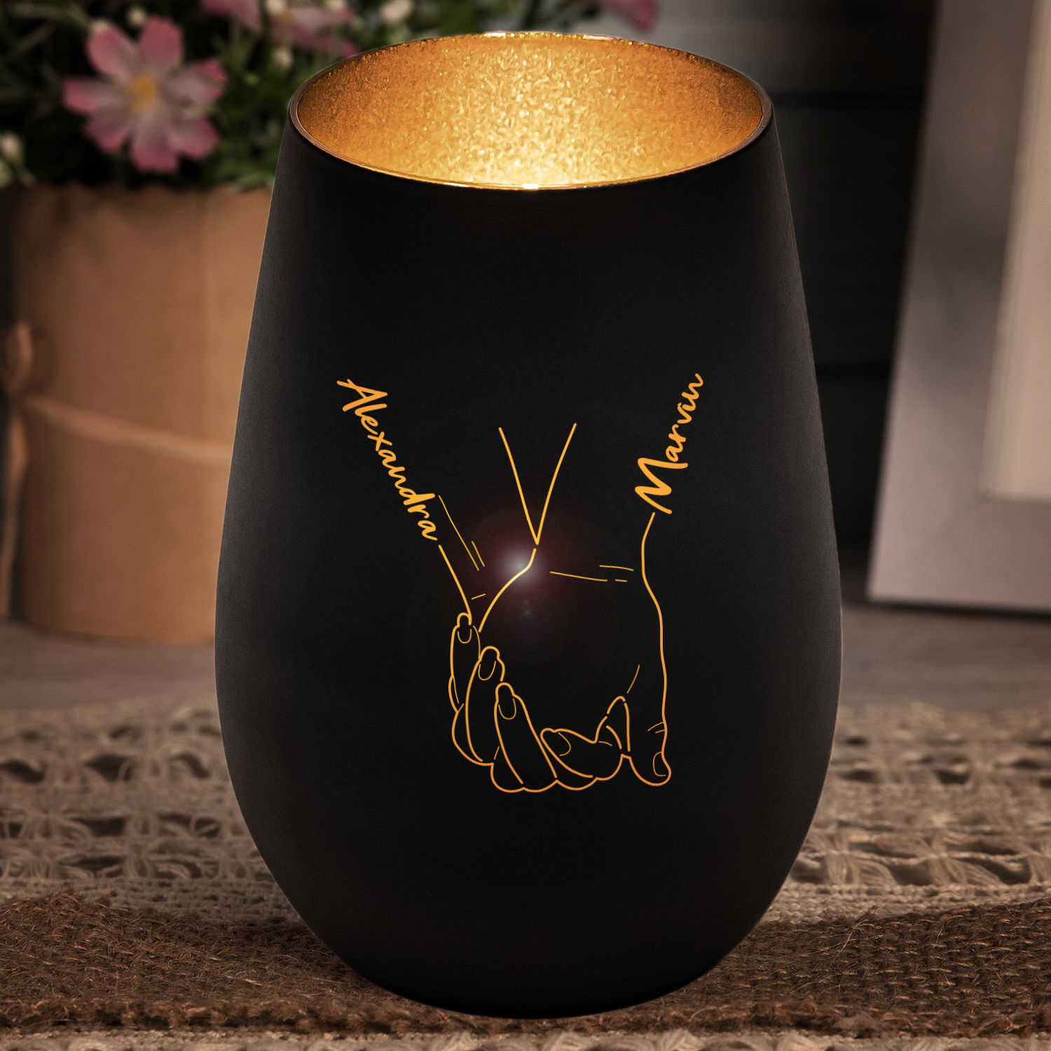 Windlicht - Hochzeit mit Personalisierung