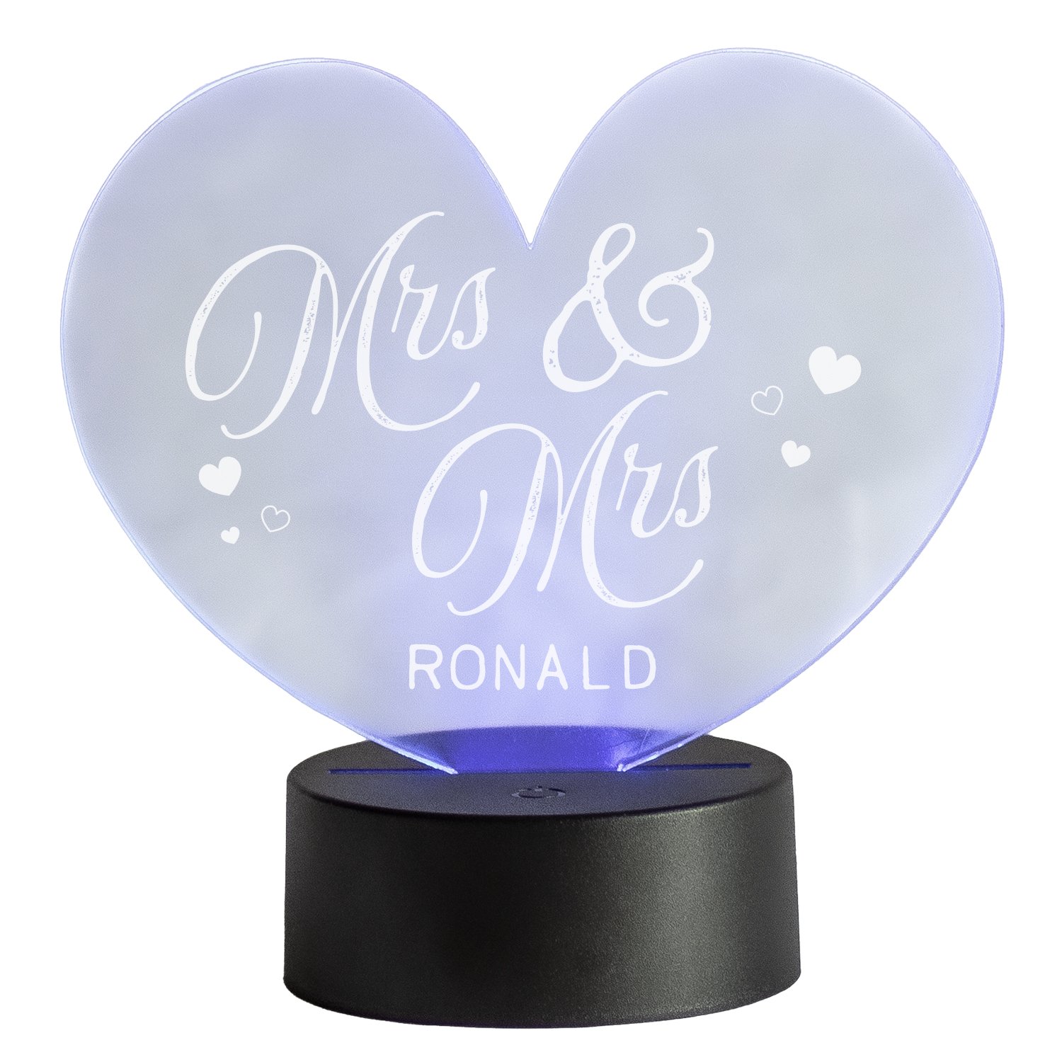 LED-Leuchte Herz - Mr & Mrs mit Personalisierung