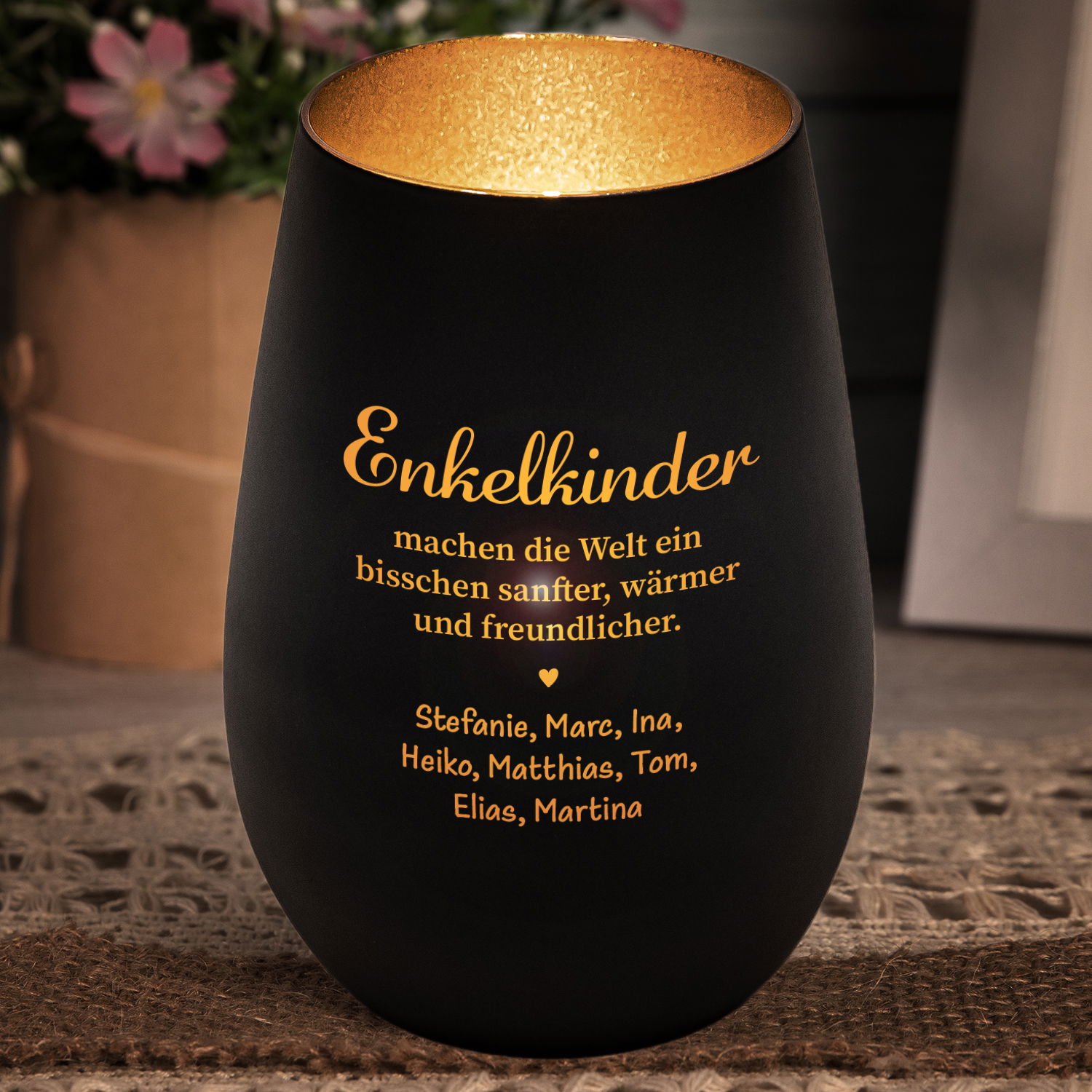 Windlicht - Enkelkinder mit Personalisierung