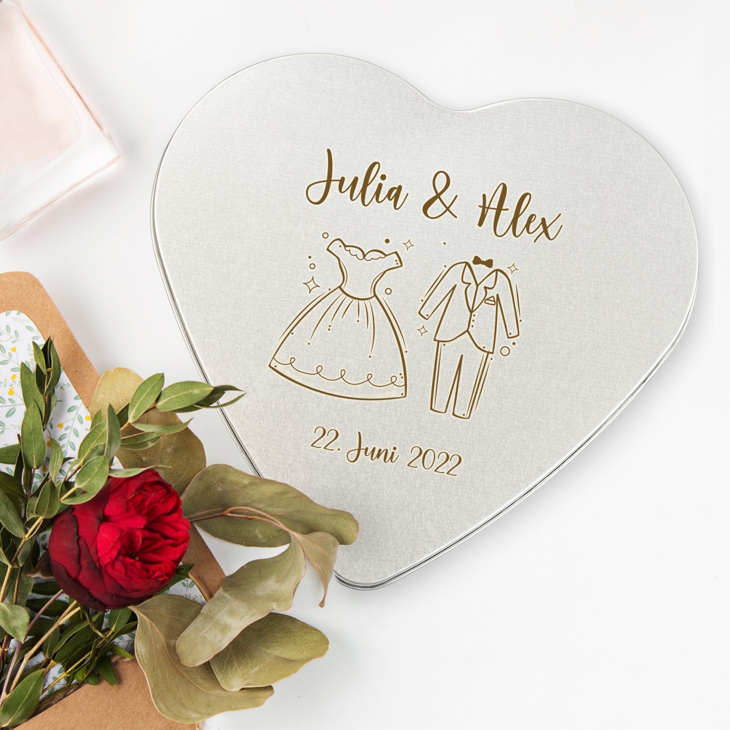 Herzbox mit Personalisierung zur Hochzeit