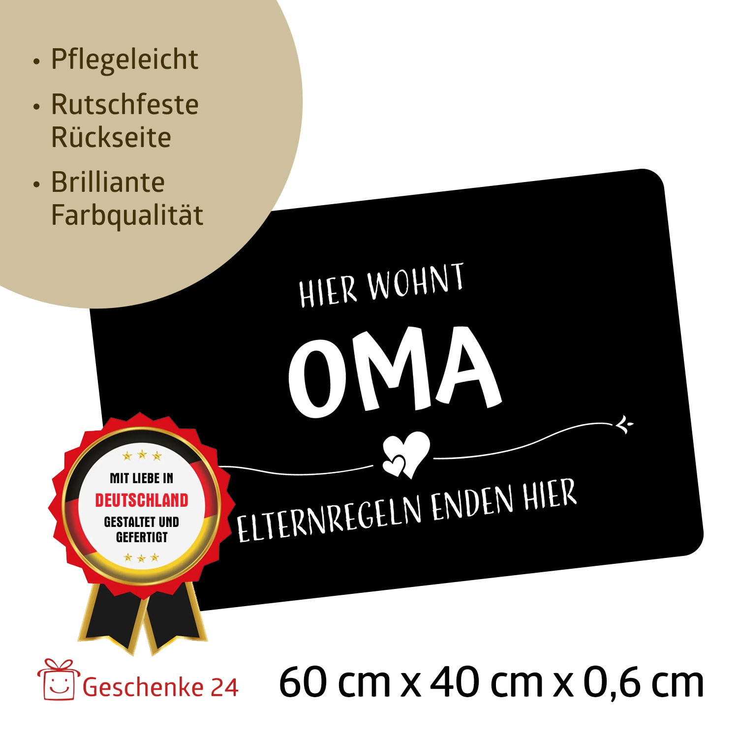 Fußmatte - Oma und Opa - Elternregeln enden hier