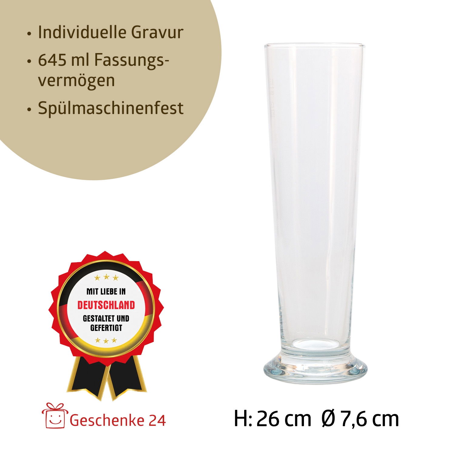 Bierglas mit Gravur