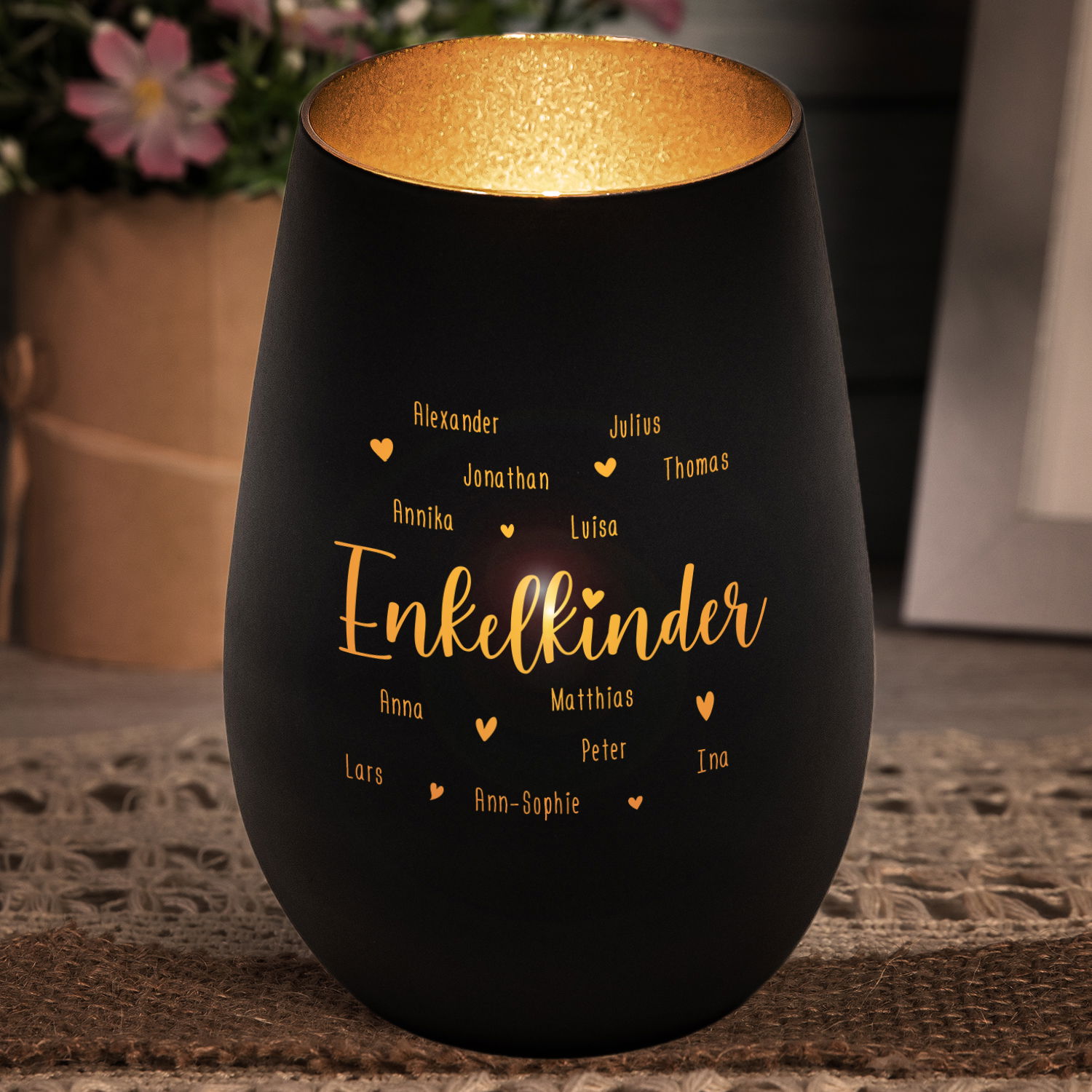 Windlicht - Enkelkinder mit Personalisierung