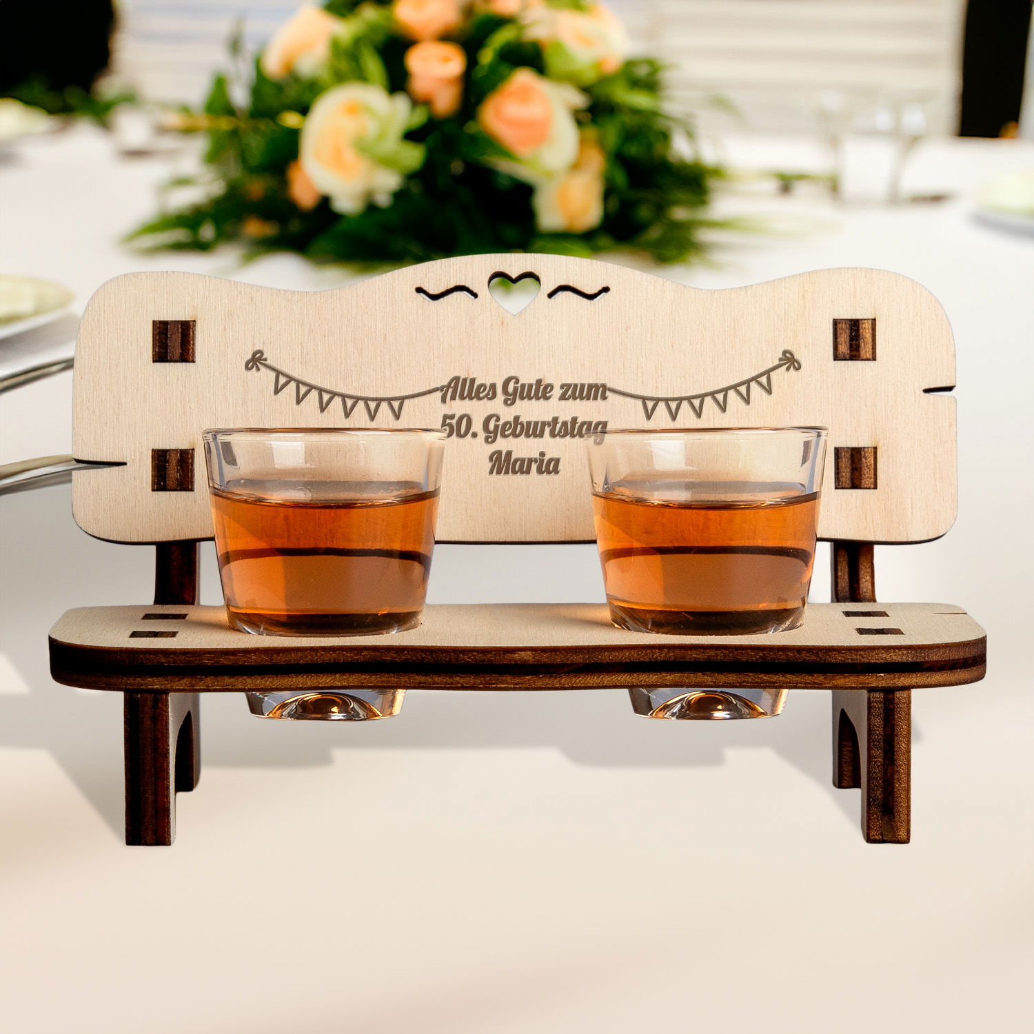 Schnapsbank zum Geburtstag mit Gravur