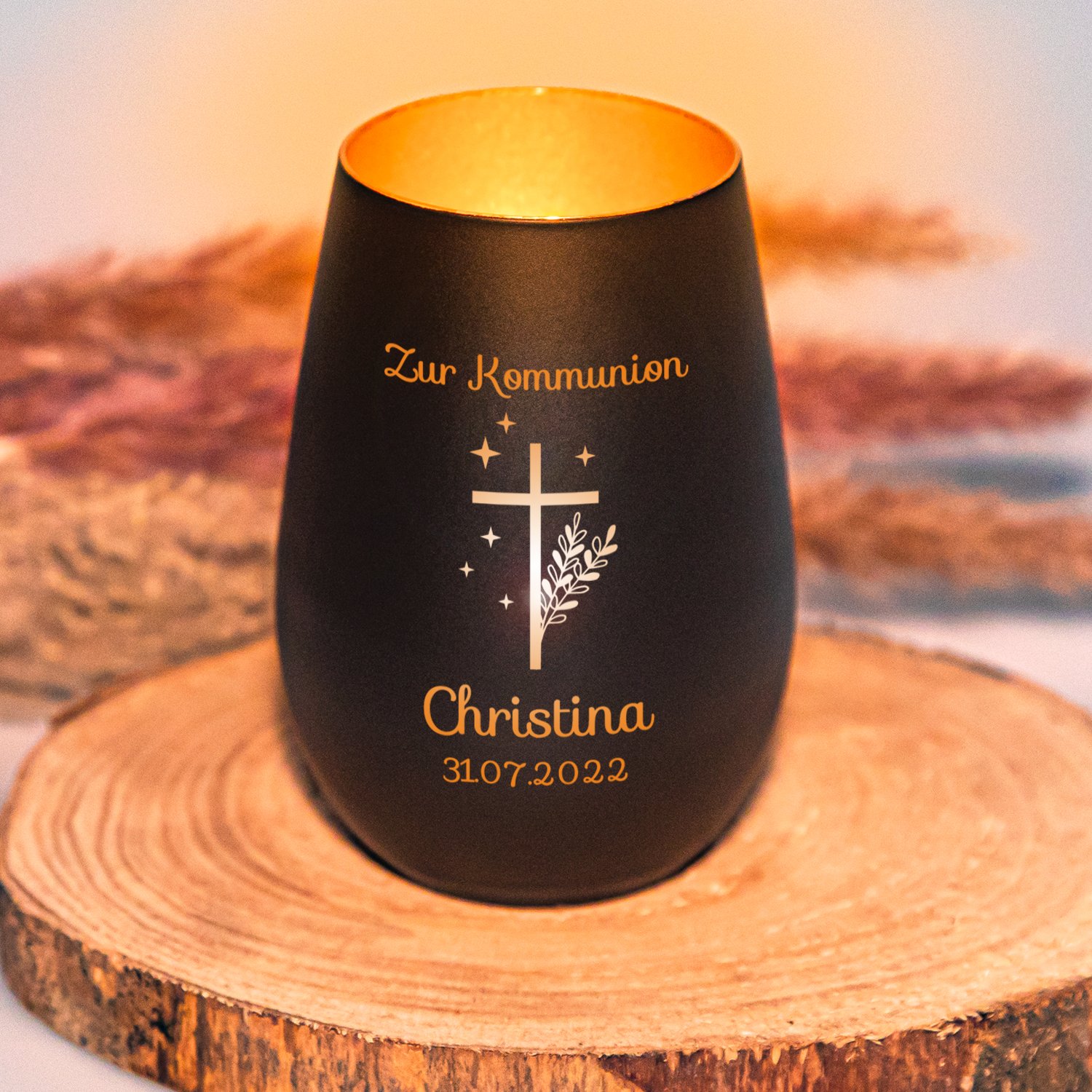 Windlicht - Kommunion mit Personalisierung
