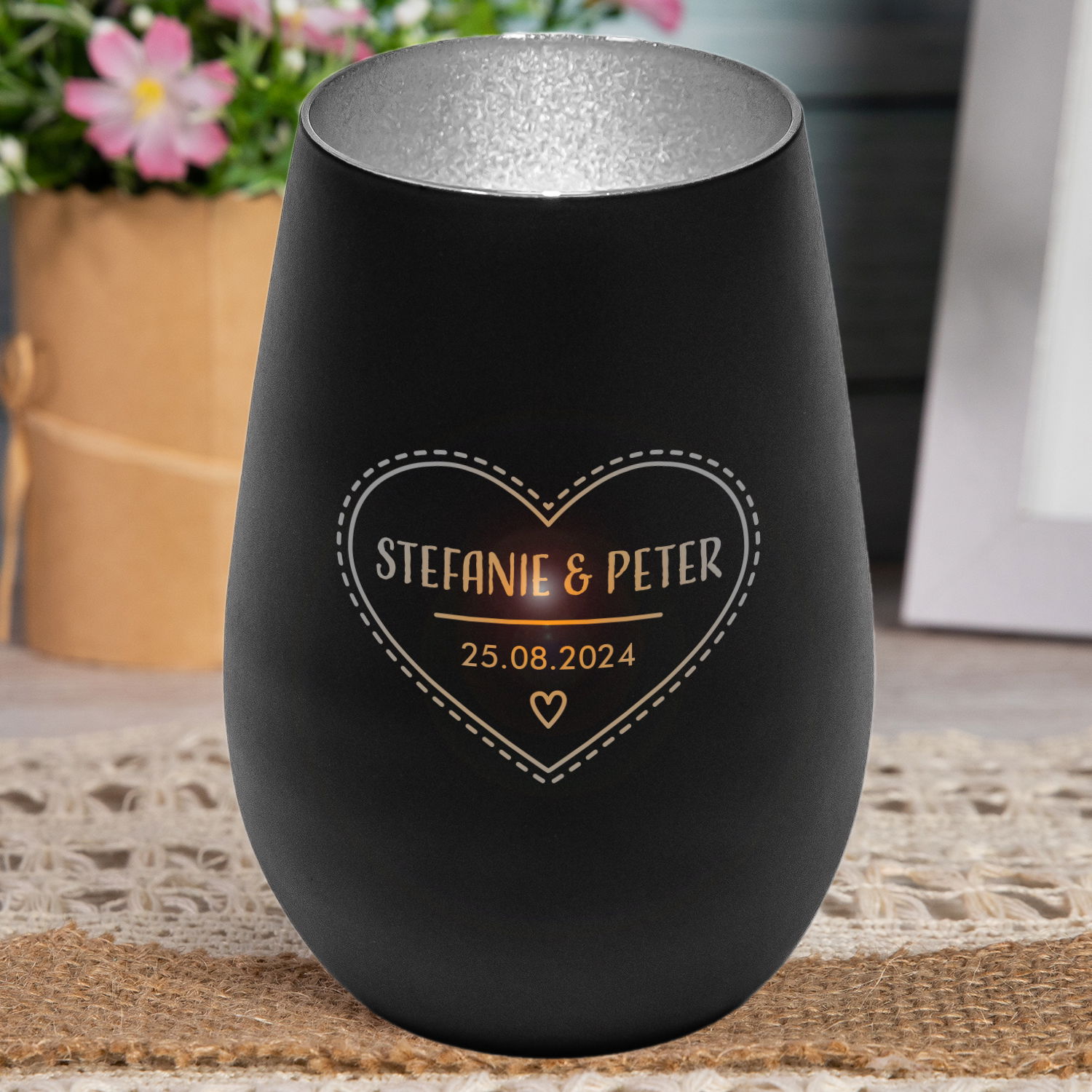 Windlicht - Hochzeit mit Personalisierung