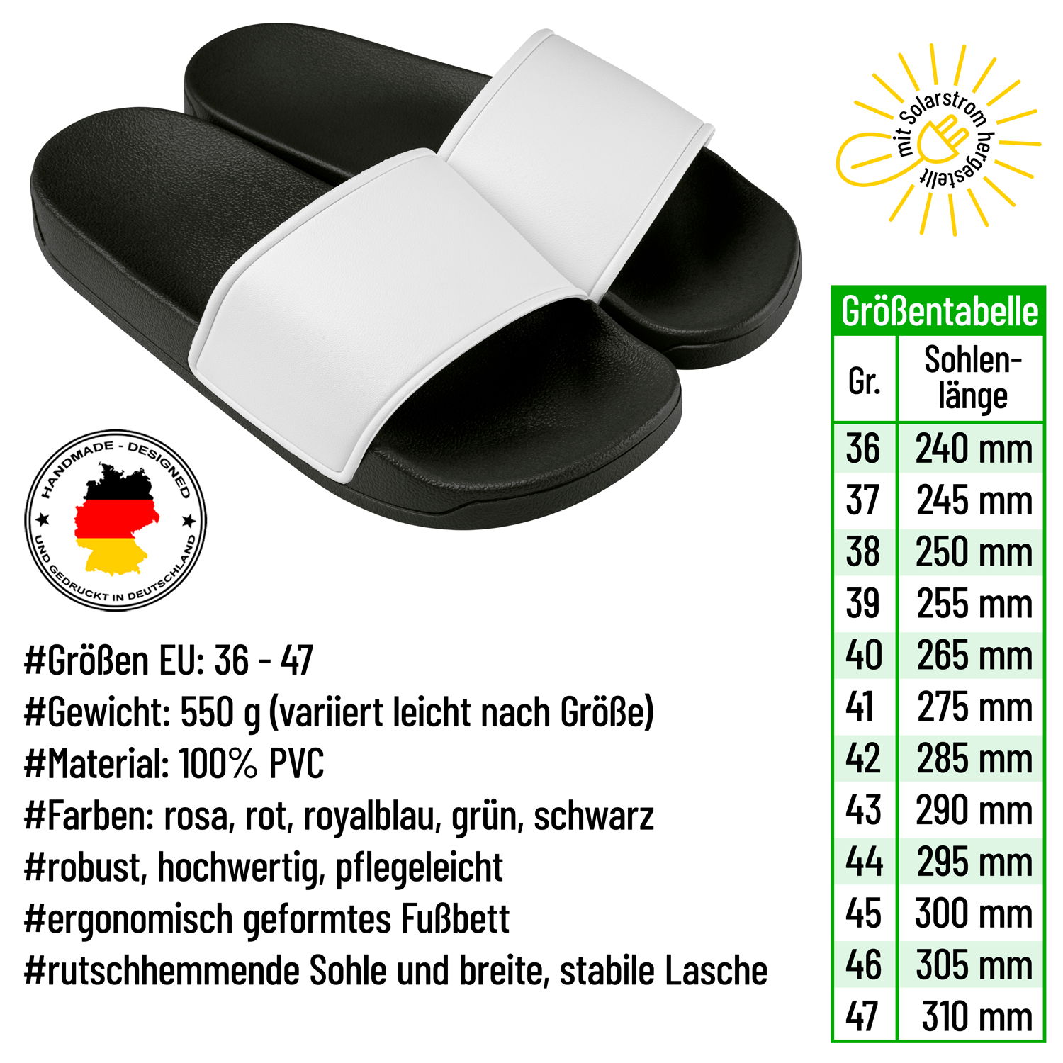 Badelatschen mit Deinem Namen in verschiedenen Farben 