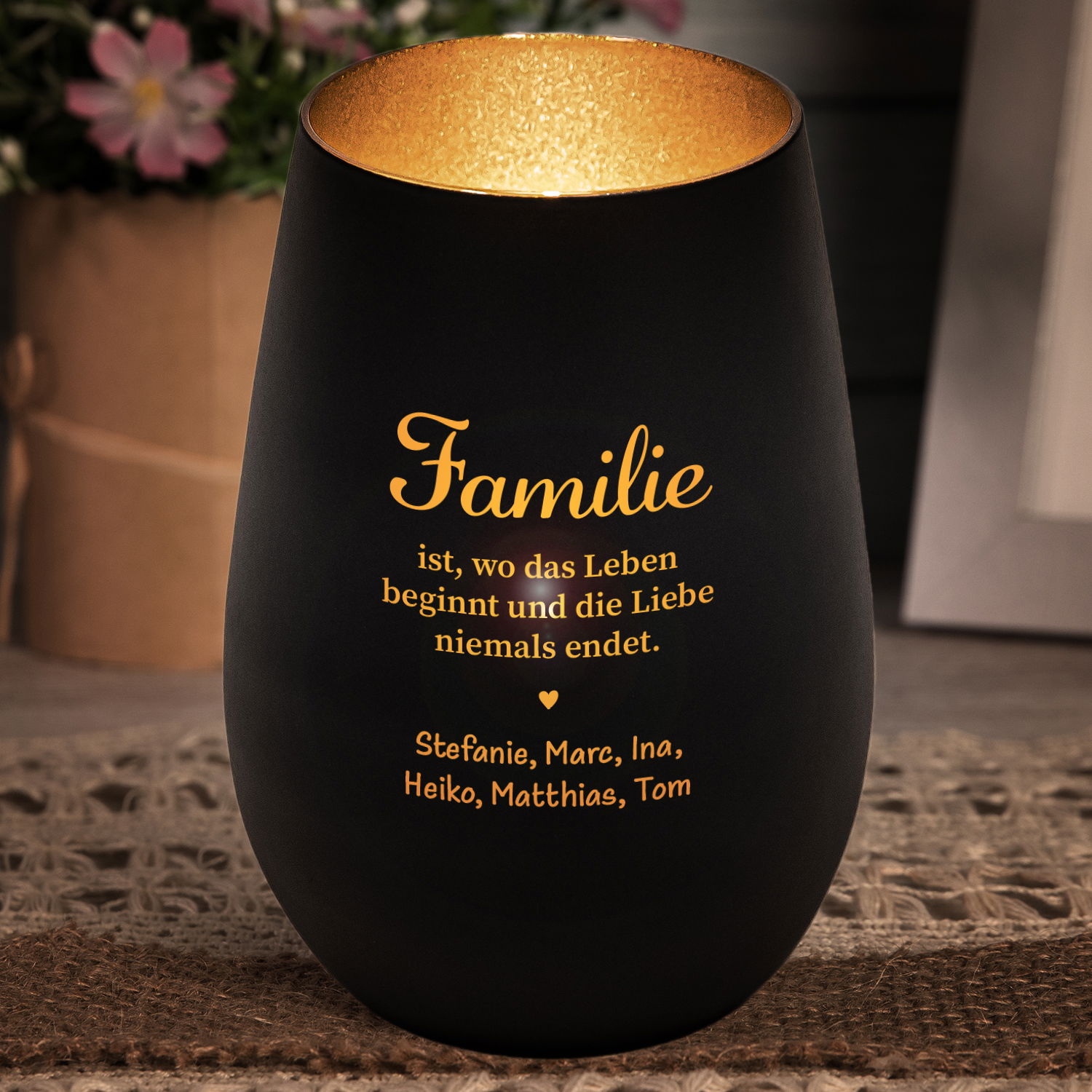 Windlicht - Family mit Personalisierung