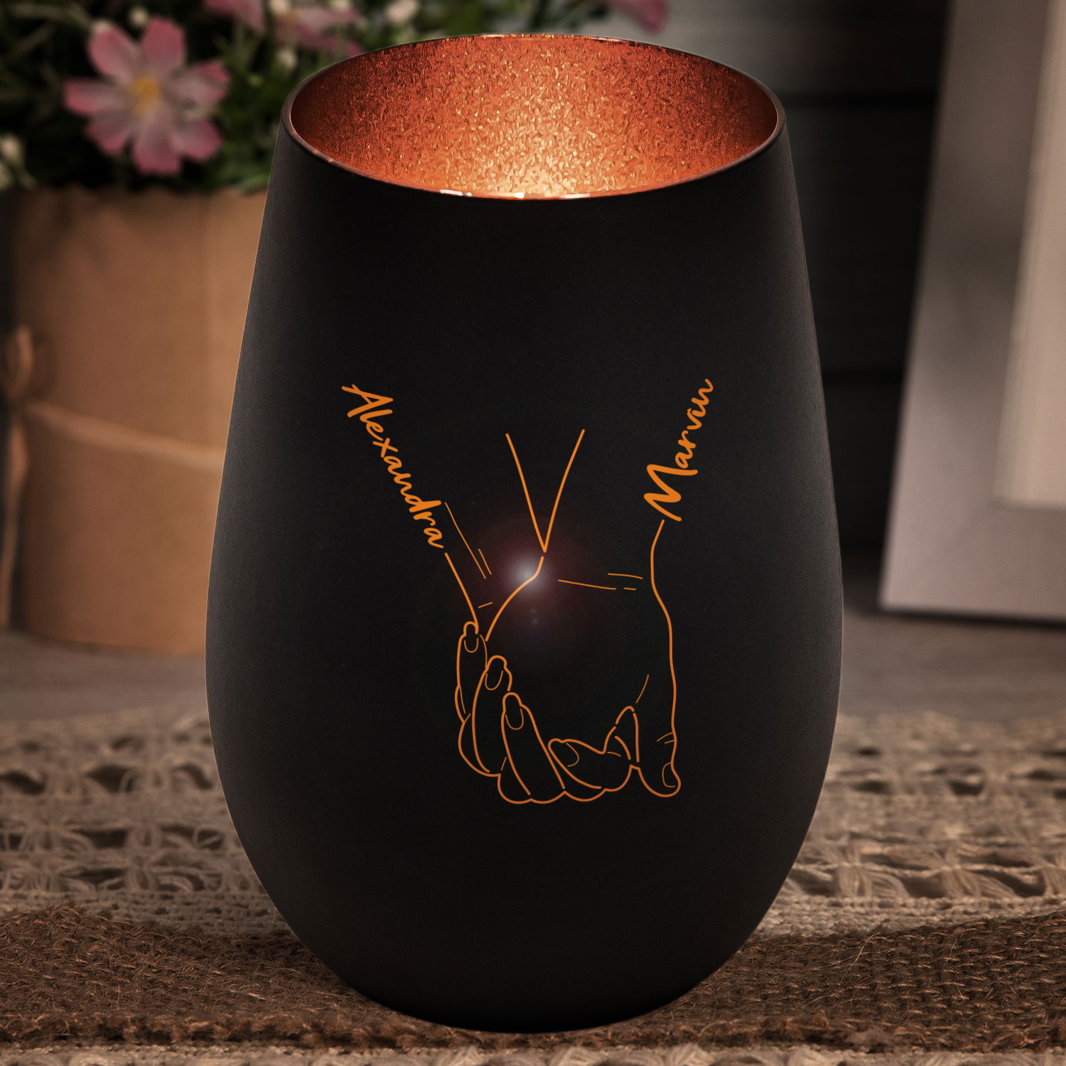 Windlicht - Hochzeit mit Personalisierung