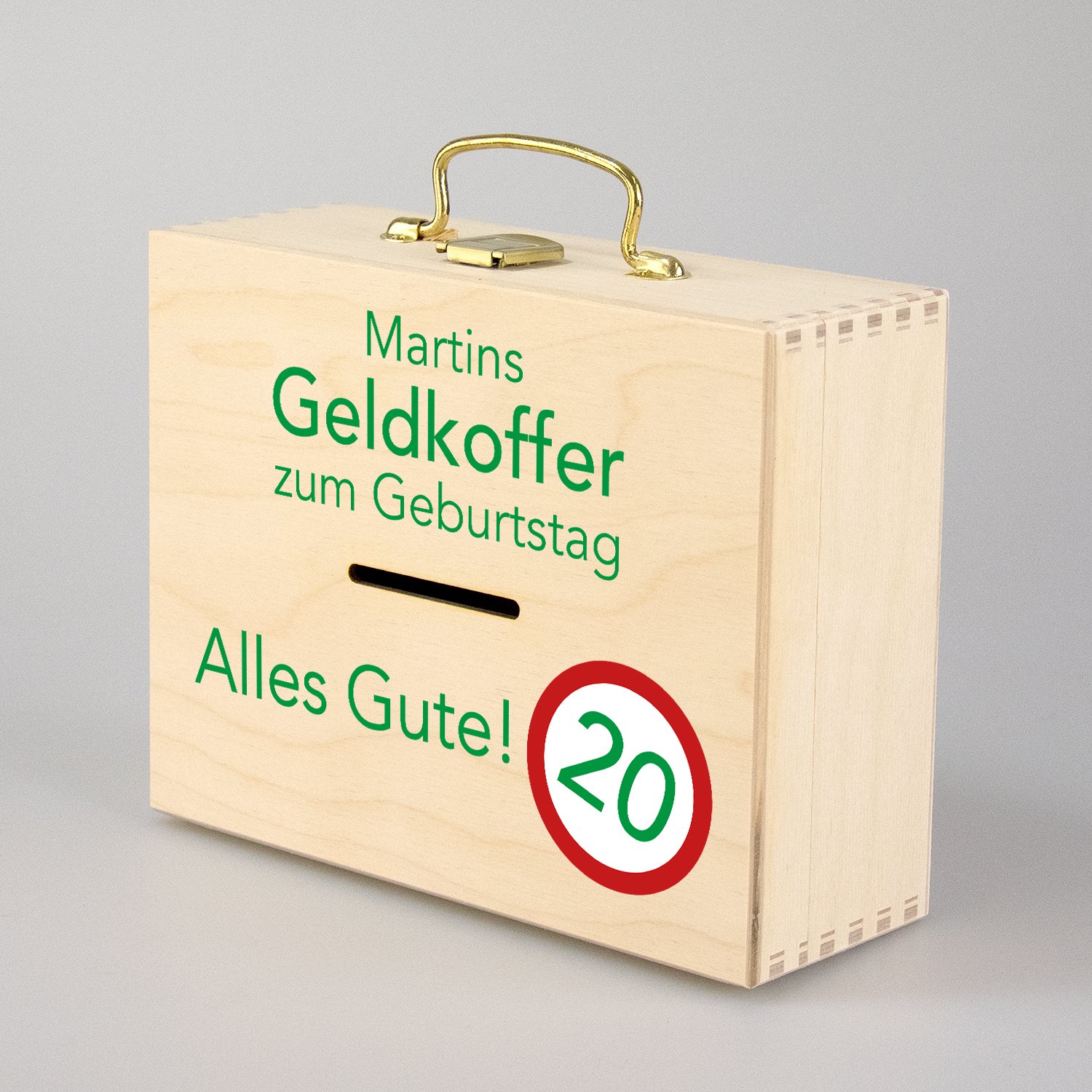 Geldkoffer zum Geburtstag mit Wunschname