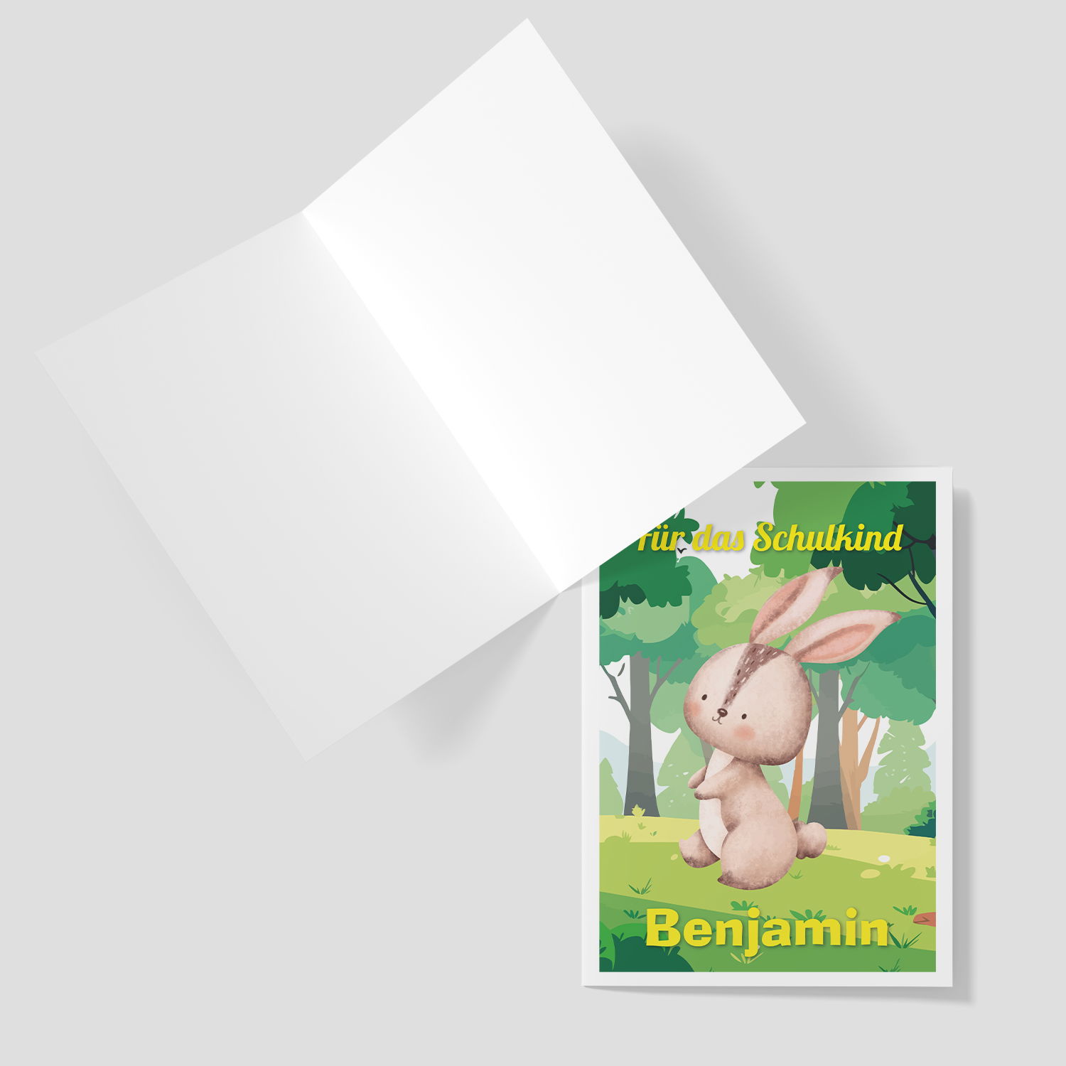 Grußkarte - Waldtiere mit Wunschtext