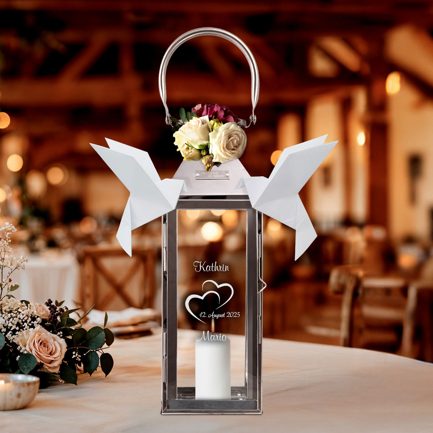 Laterne zum Hochzeitstag mit Gravur
