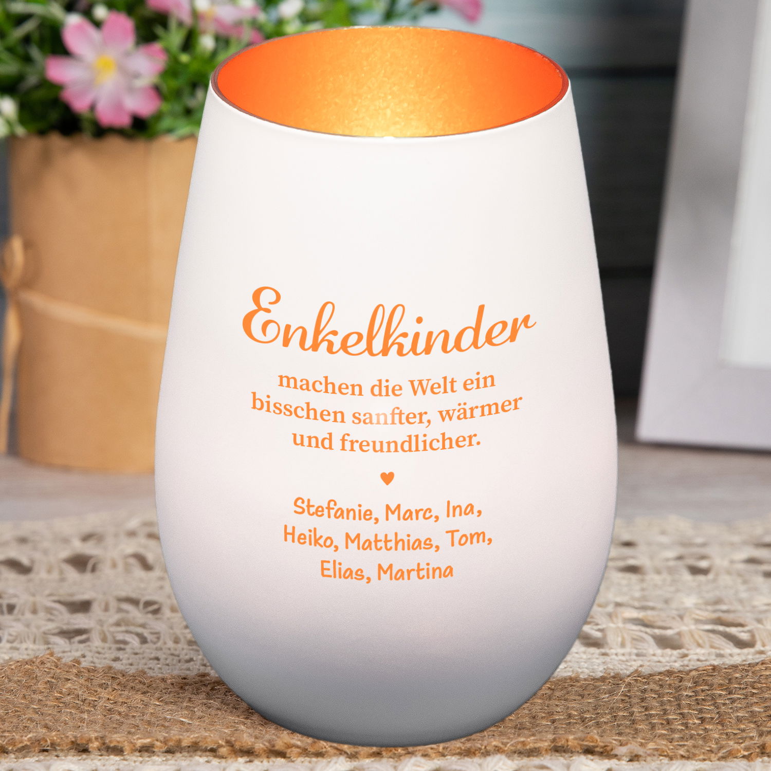 Windlicht - Enkelkinder mit Personalisierung