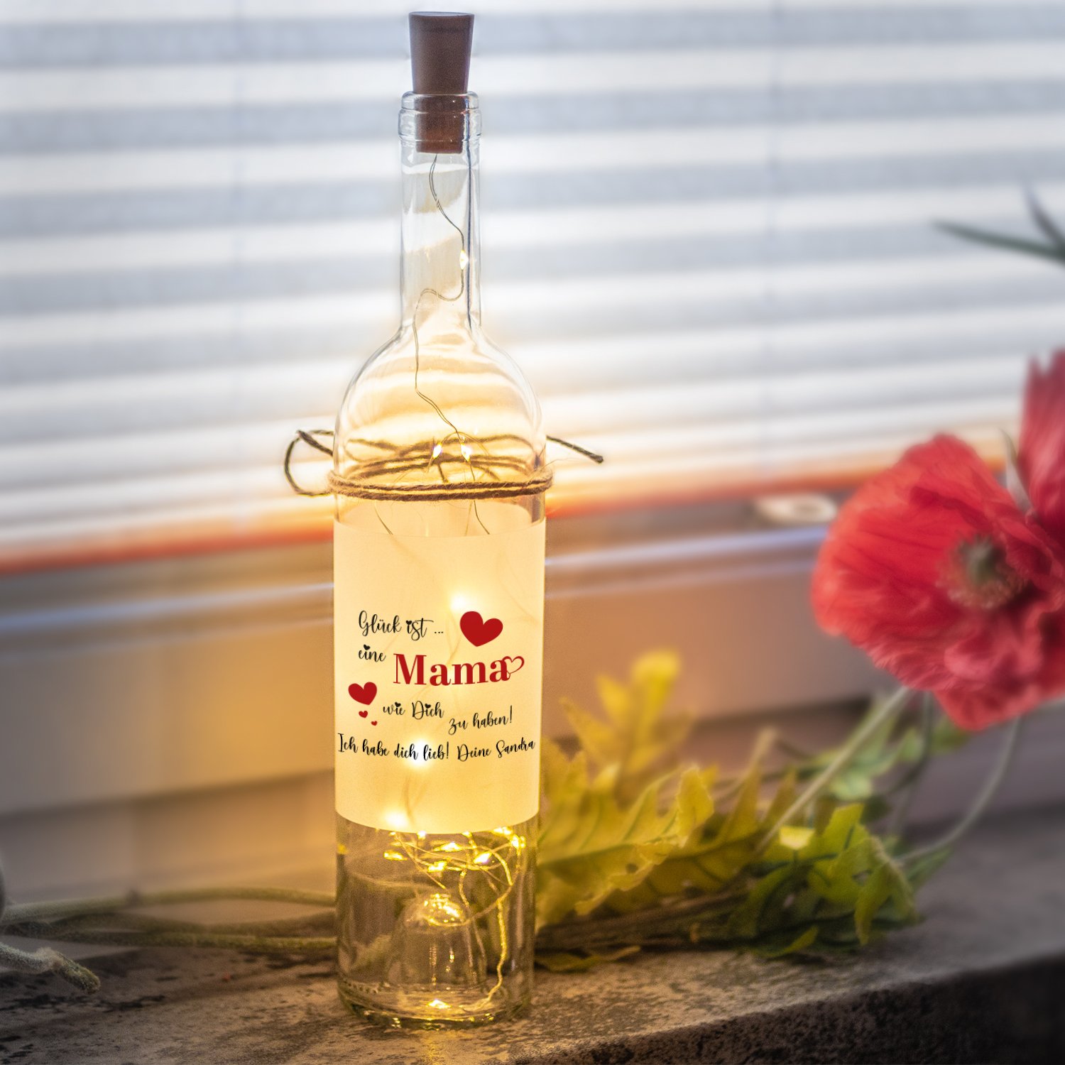 LED Flasche - Muttertag