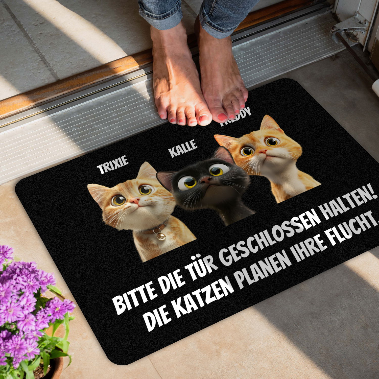 Fußmatte - Katzen planen Flucht
