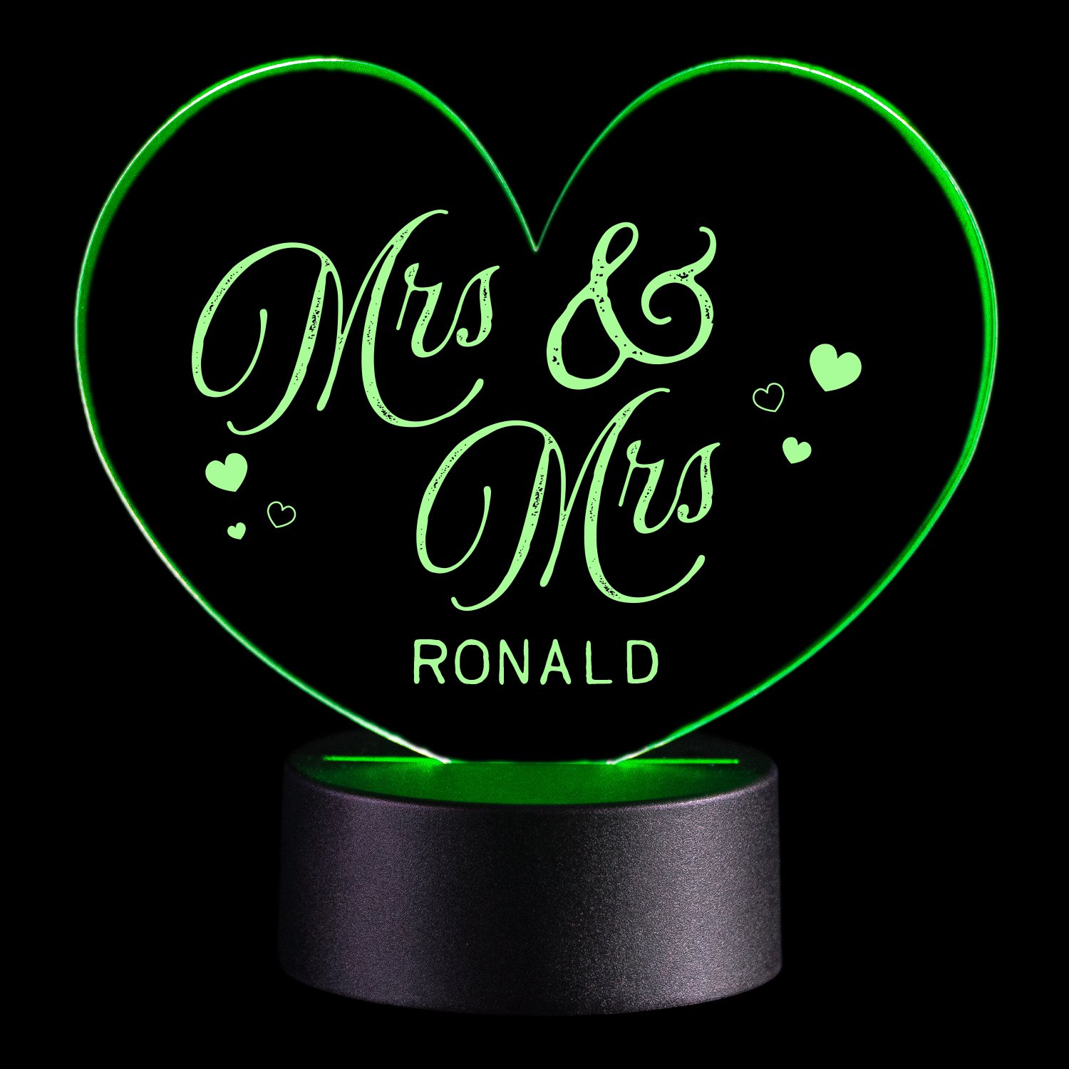 LED-Leuchte Herz - Mr & Mrs mit Personalisierung