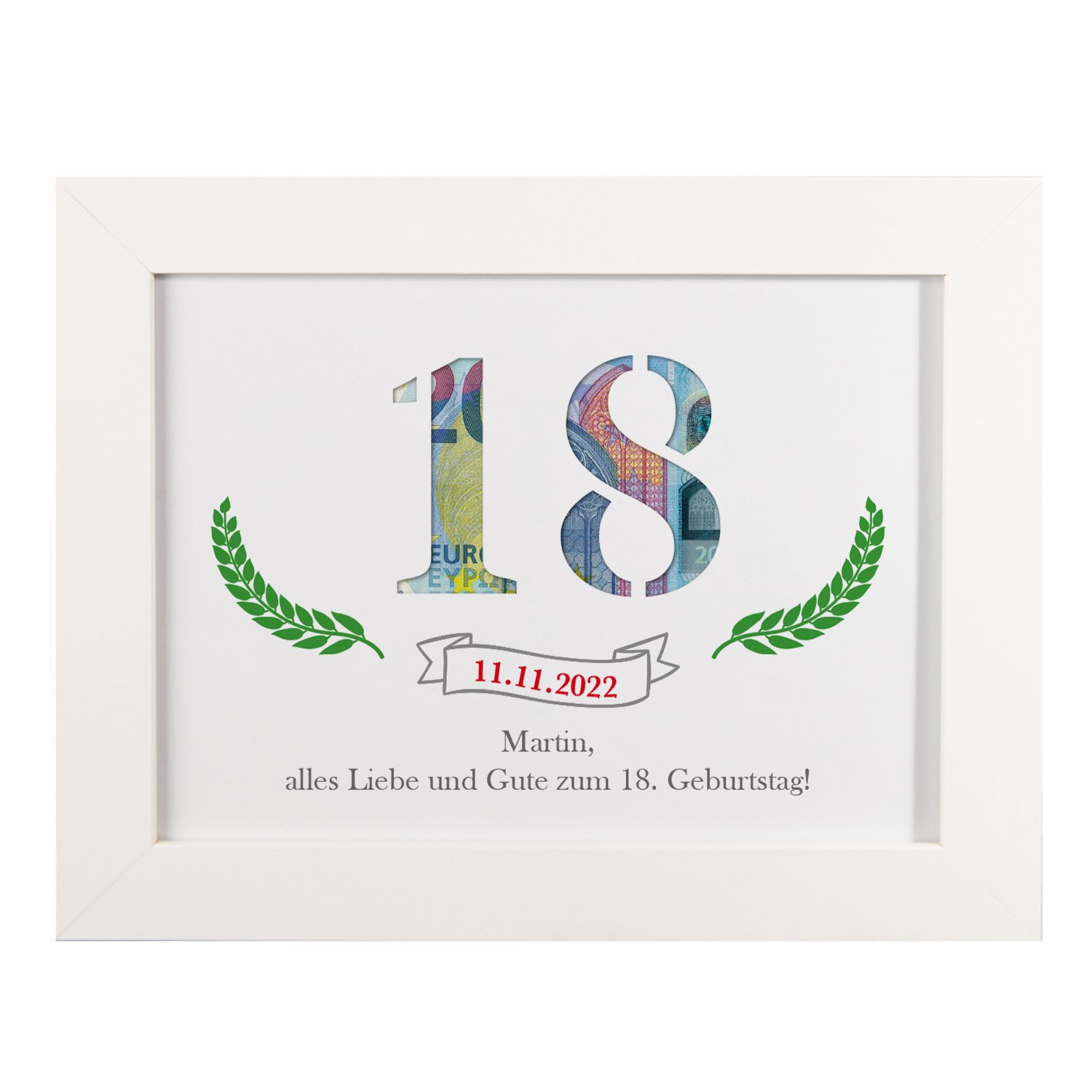 Geldgeschenk zum Geburtstag - Wandbild