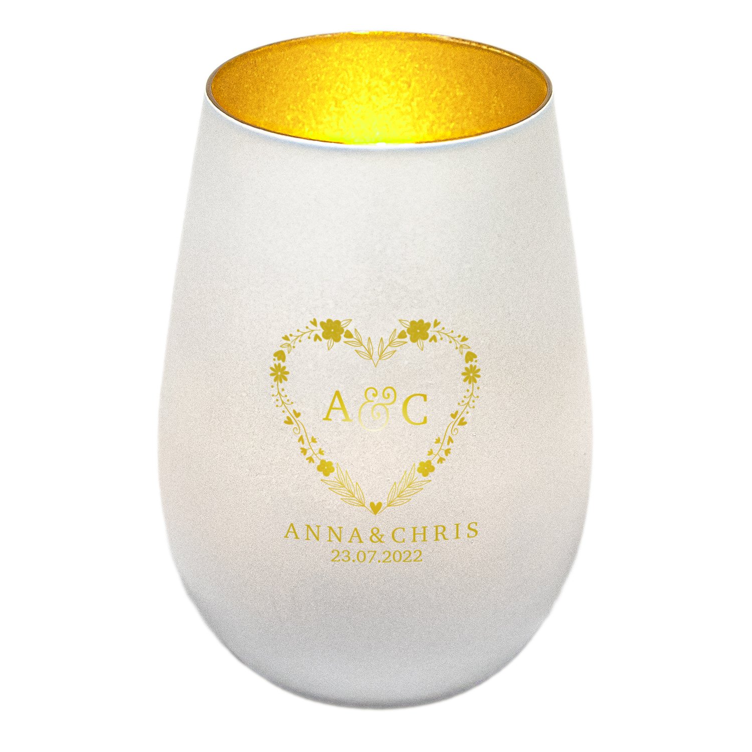 Windlicht - Hochzeit mit Personalisierung