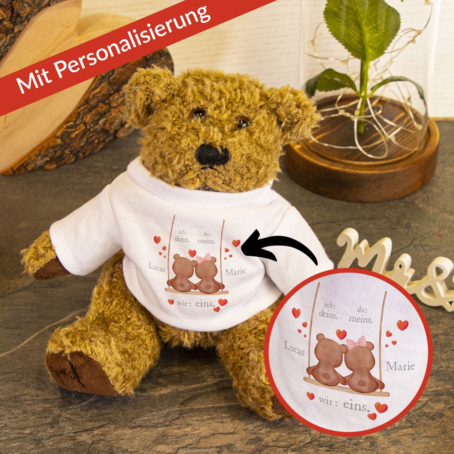 Kuscheltier - Romantik - mit Personalisierung