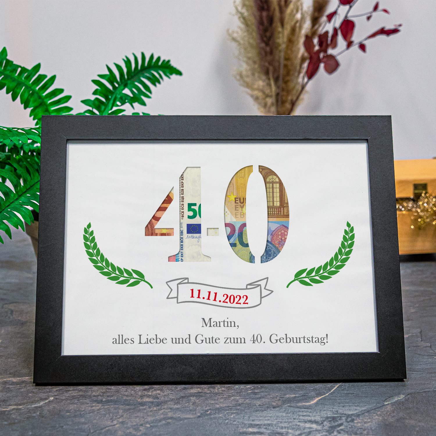 Geldgeschenk zum Geburtstag - Wandbild