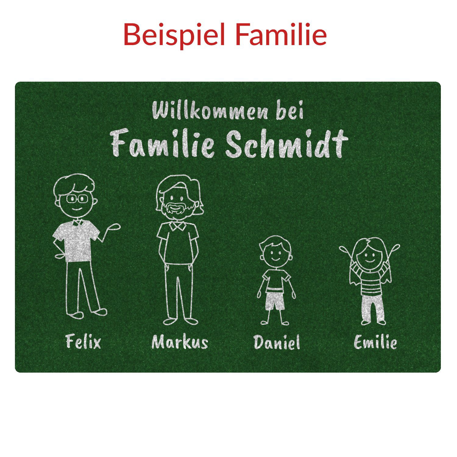 Fußmatte - Familie im Comic Stil