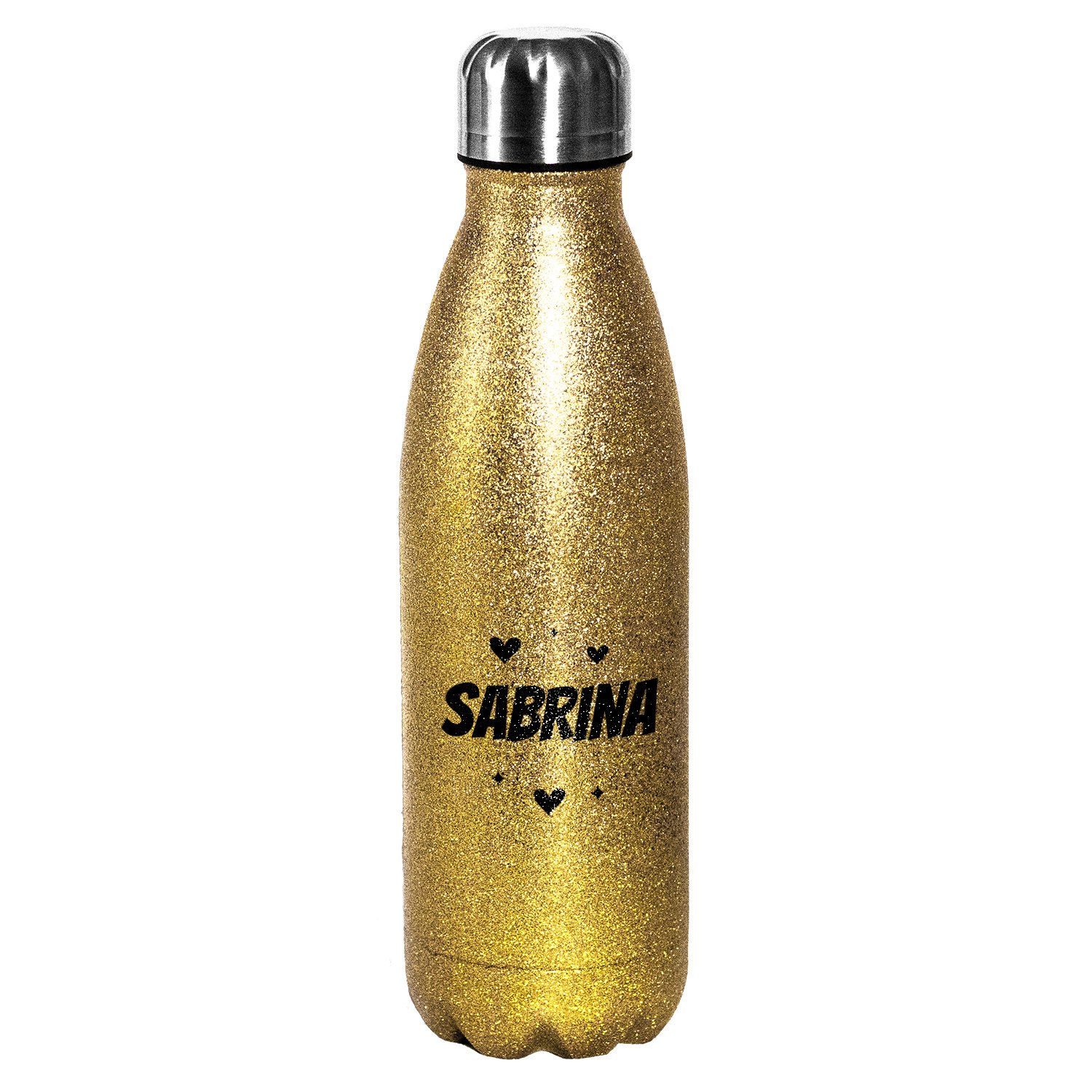 Glitzer - Thermoflasche mit Wunschname