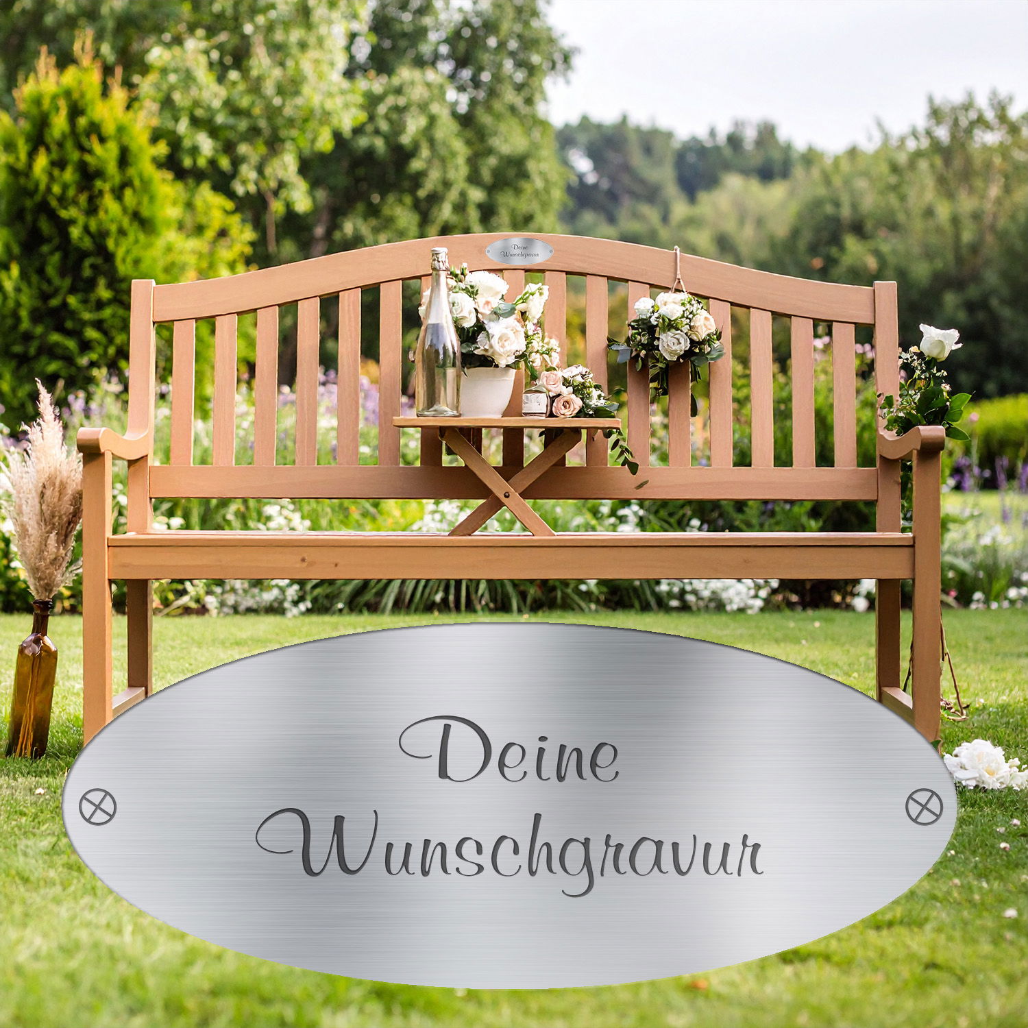 Gartenbank mit Wunschgravur