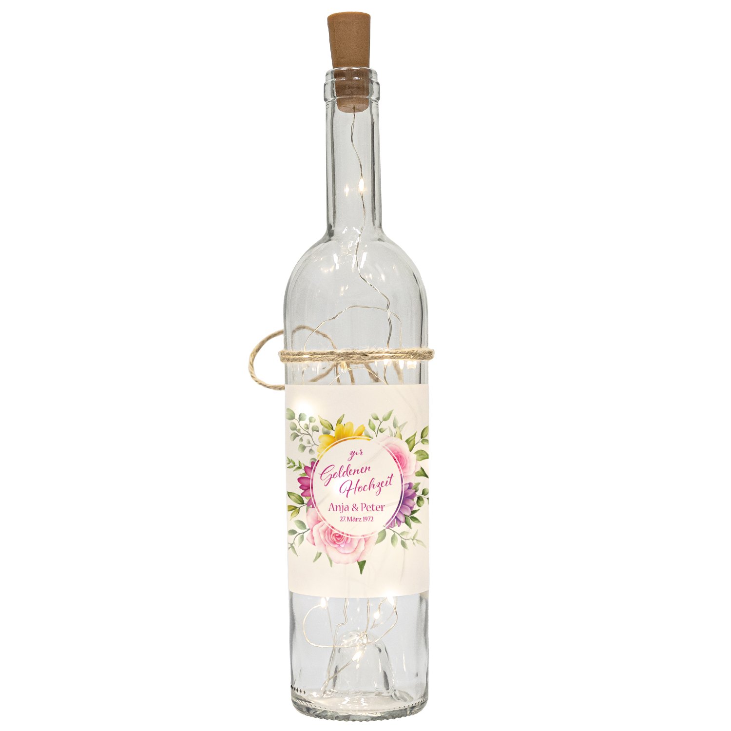 LED Flasche zur Goldenen Hochzeit