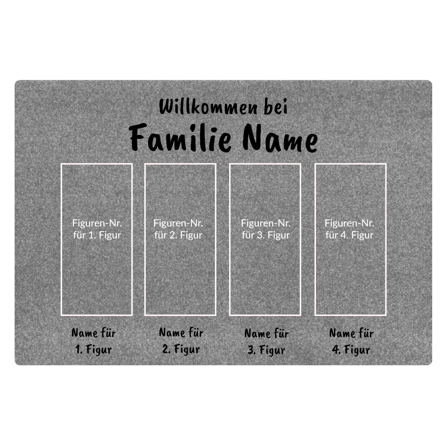 Fußmatte - Familie im Comic Stil