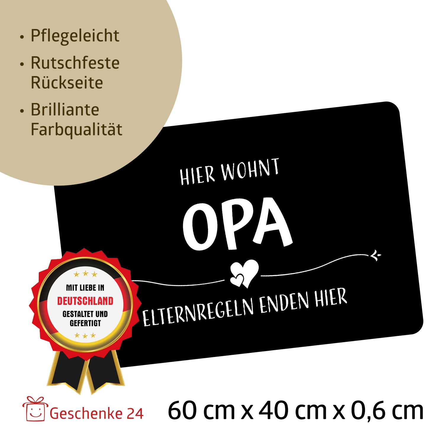 Fußmatte - Oma und Opa - Elternregeln enden hier