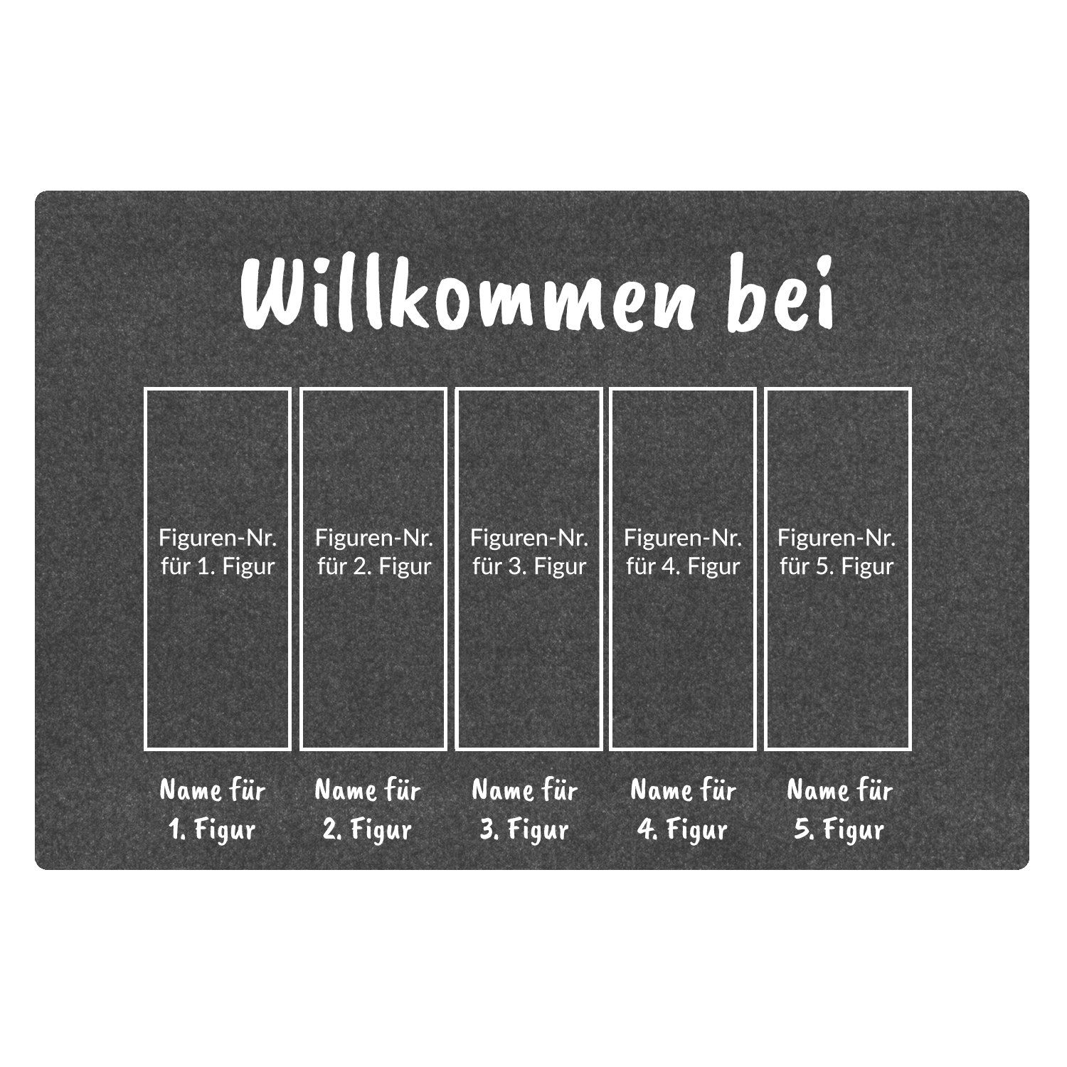comic-Fussmatte-Auswahl-5-Positionen-personalisiert-dunkelgrau Comic Fußmatte
