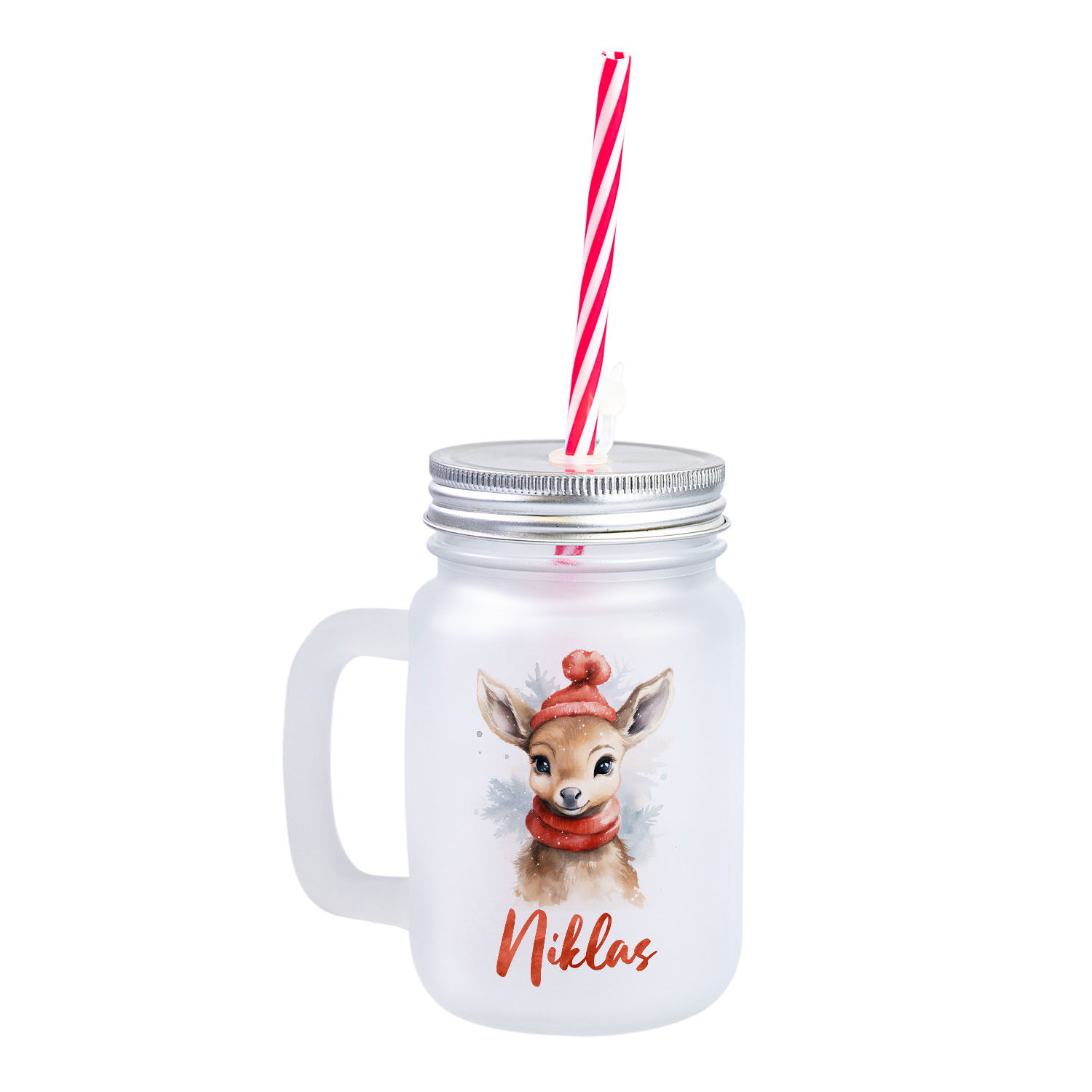 Weihnachtliches Henkelglas mit Wunschname