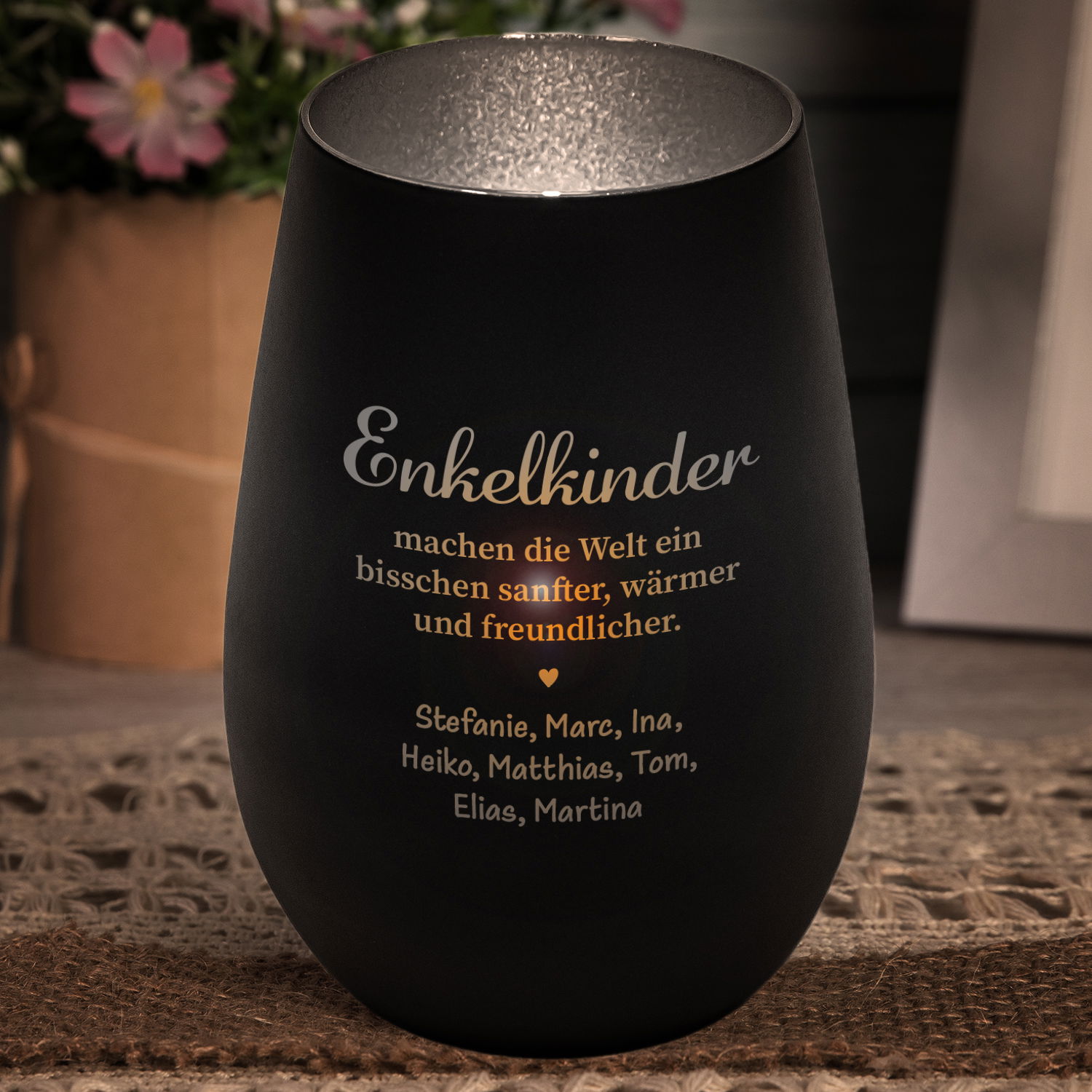 Windlicht - Enkelkinder mit Personalisierung