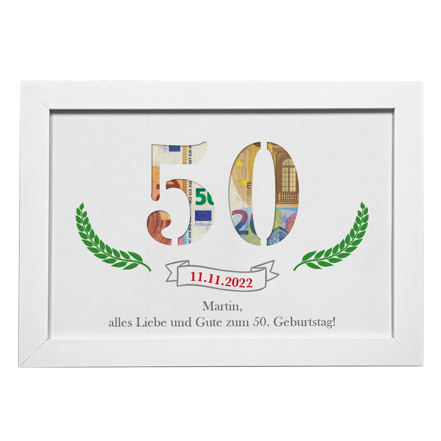 Geldgeschenk zum Geburtstag - Wandbild