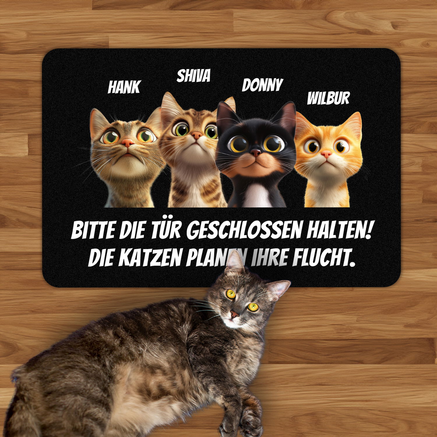 Fußmatte - Katzen planen Flucht