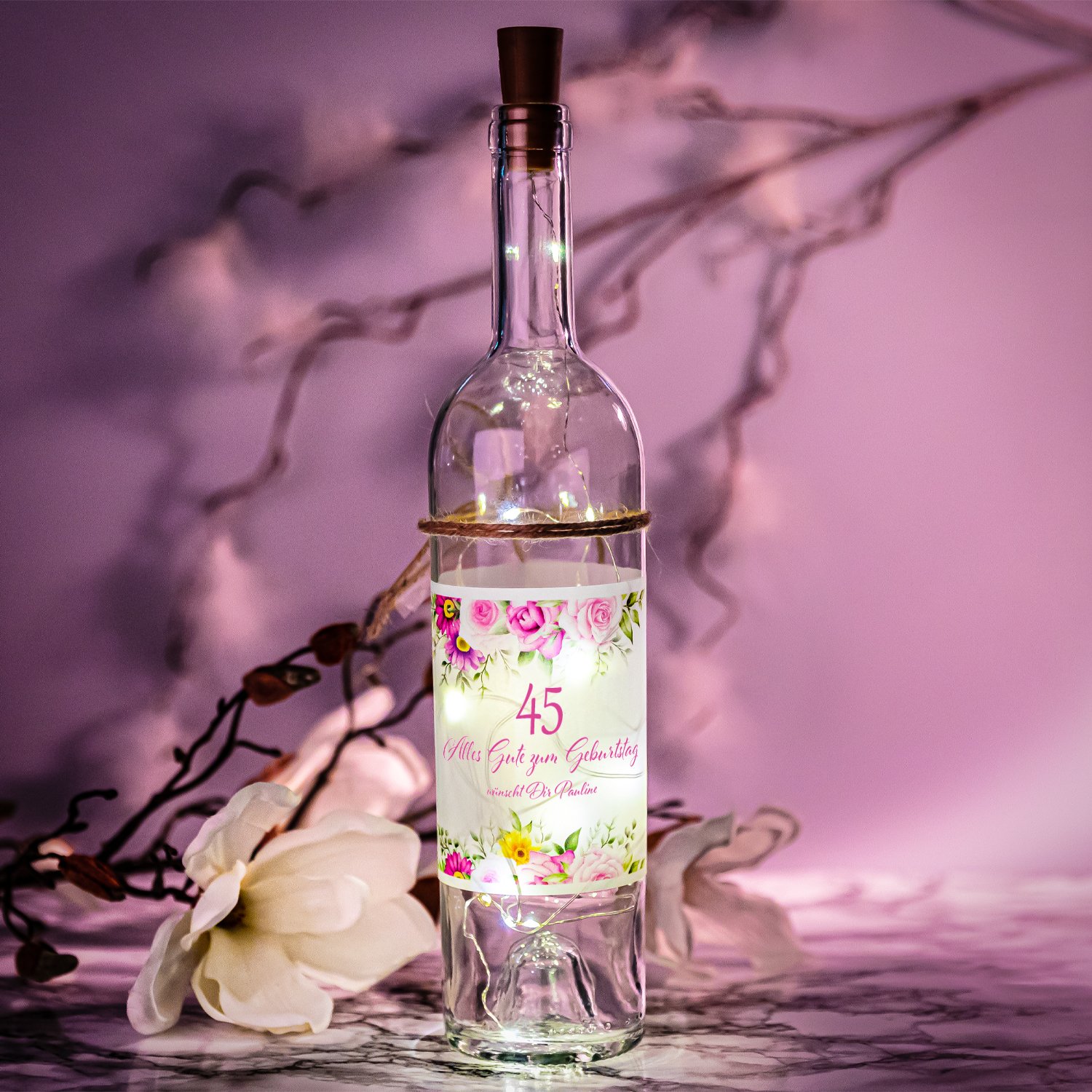 LED Flasche zum Geburtstag