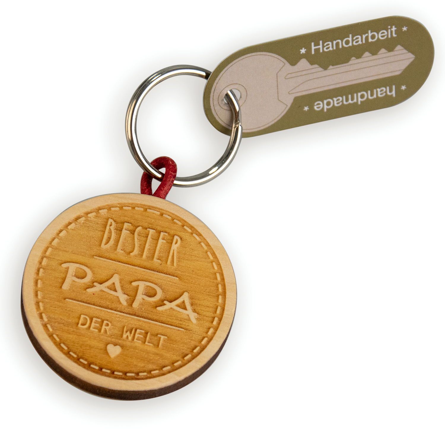 Holzschlüsselanhänger mit Wunschfoto  "Bester Papa"