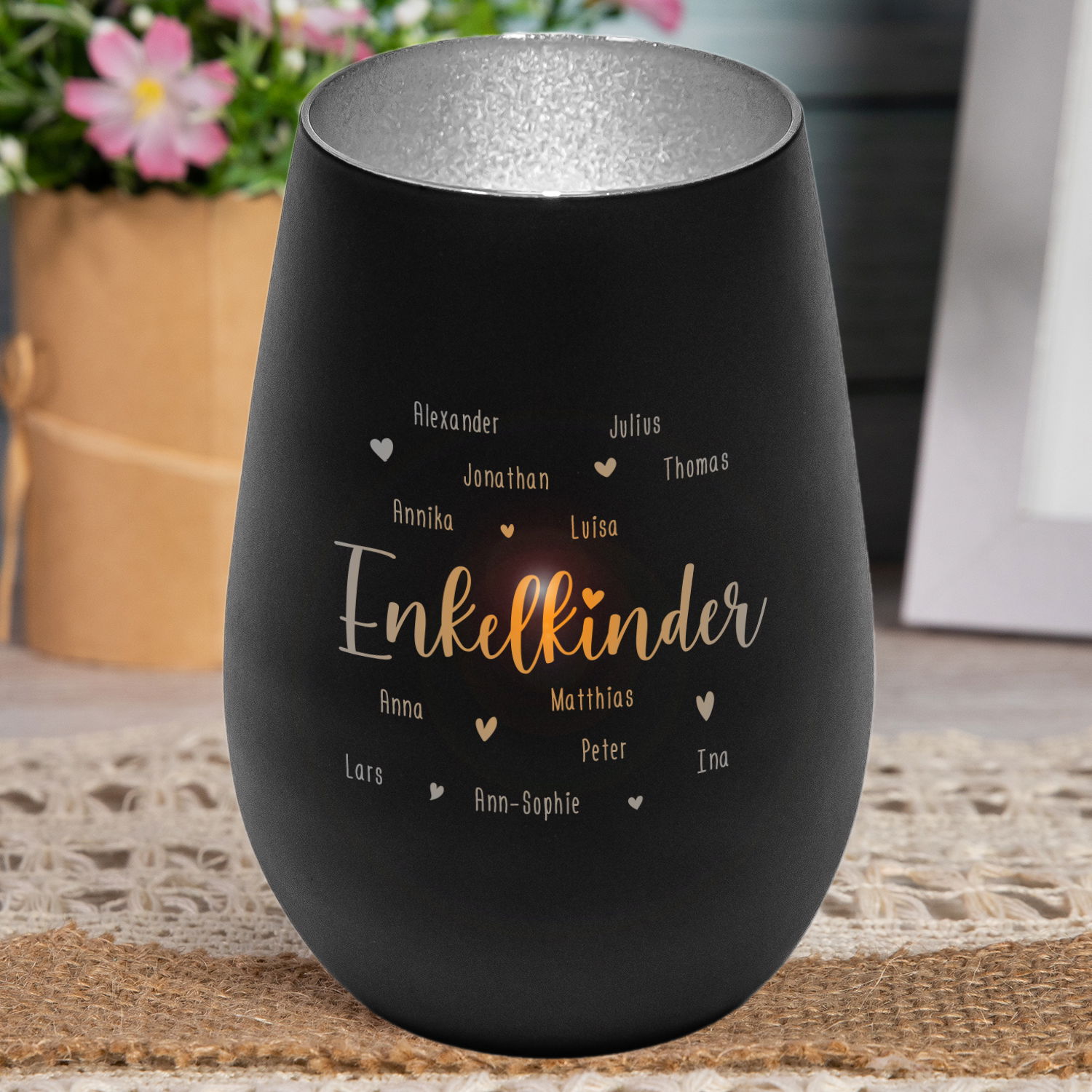 Windlicht - Enkelkinder mit Personalisierung