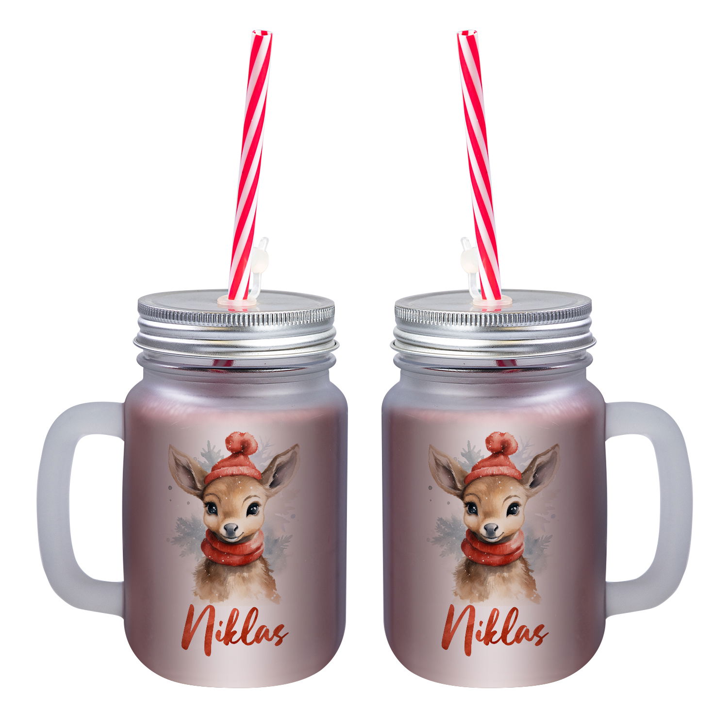 Weihnachtliches Henkelglas mit Wunschname