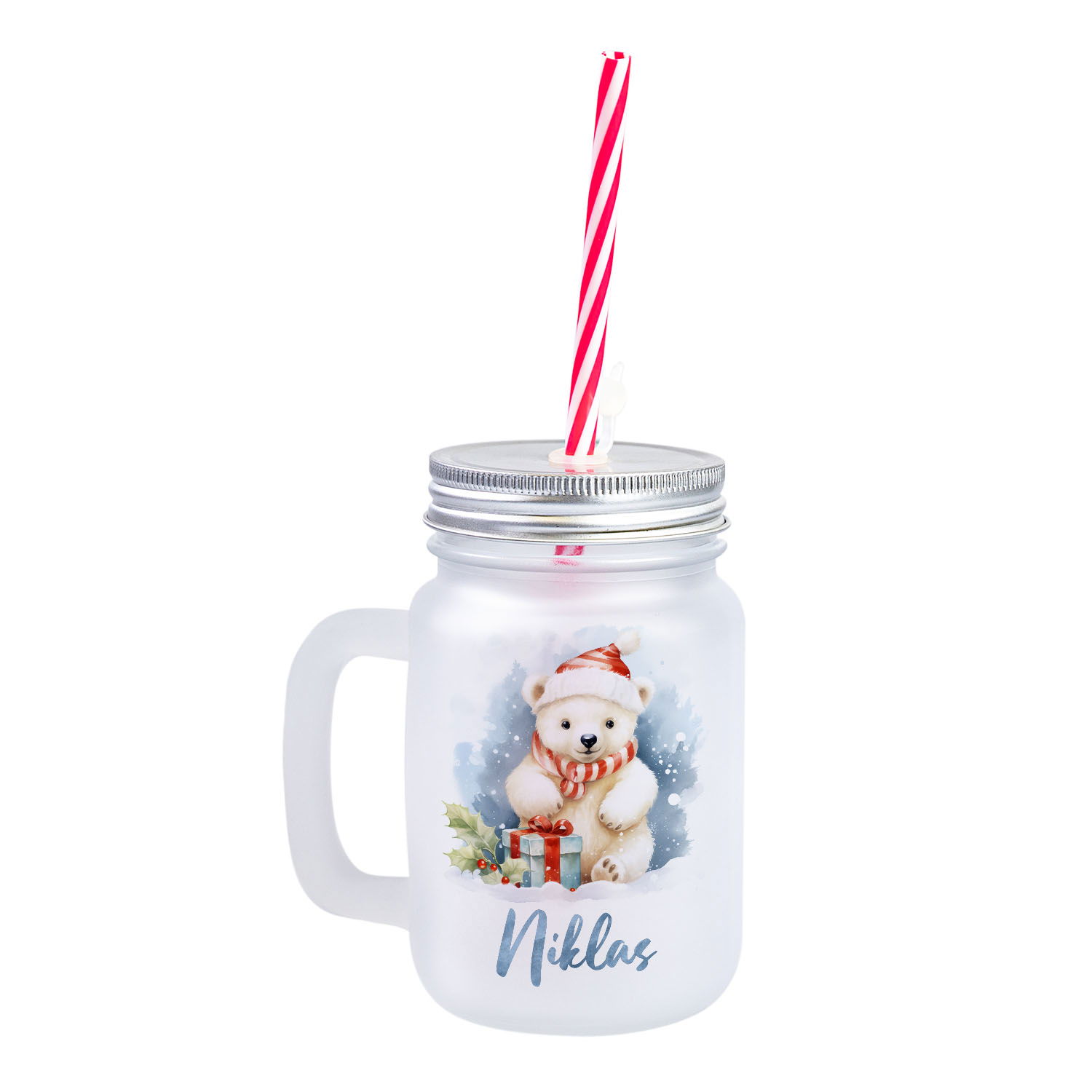 Weihnachtliches Henkelglas mit Wunschname
