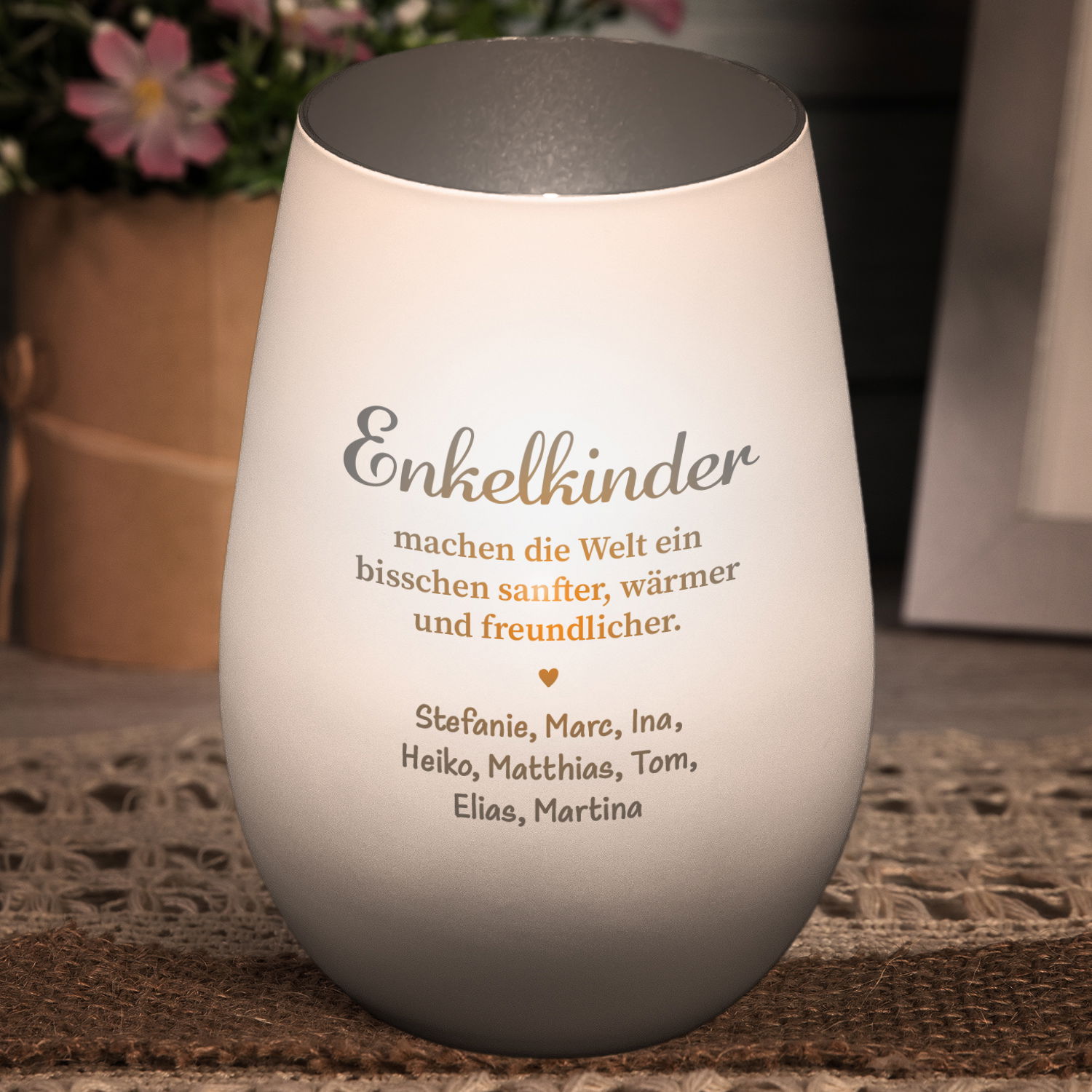 Windlicht - Enkelkinder mit Personalisierung