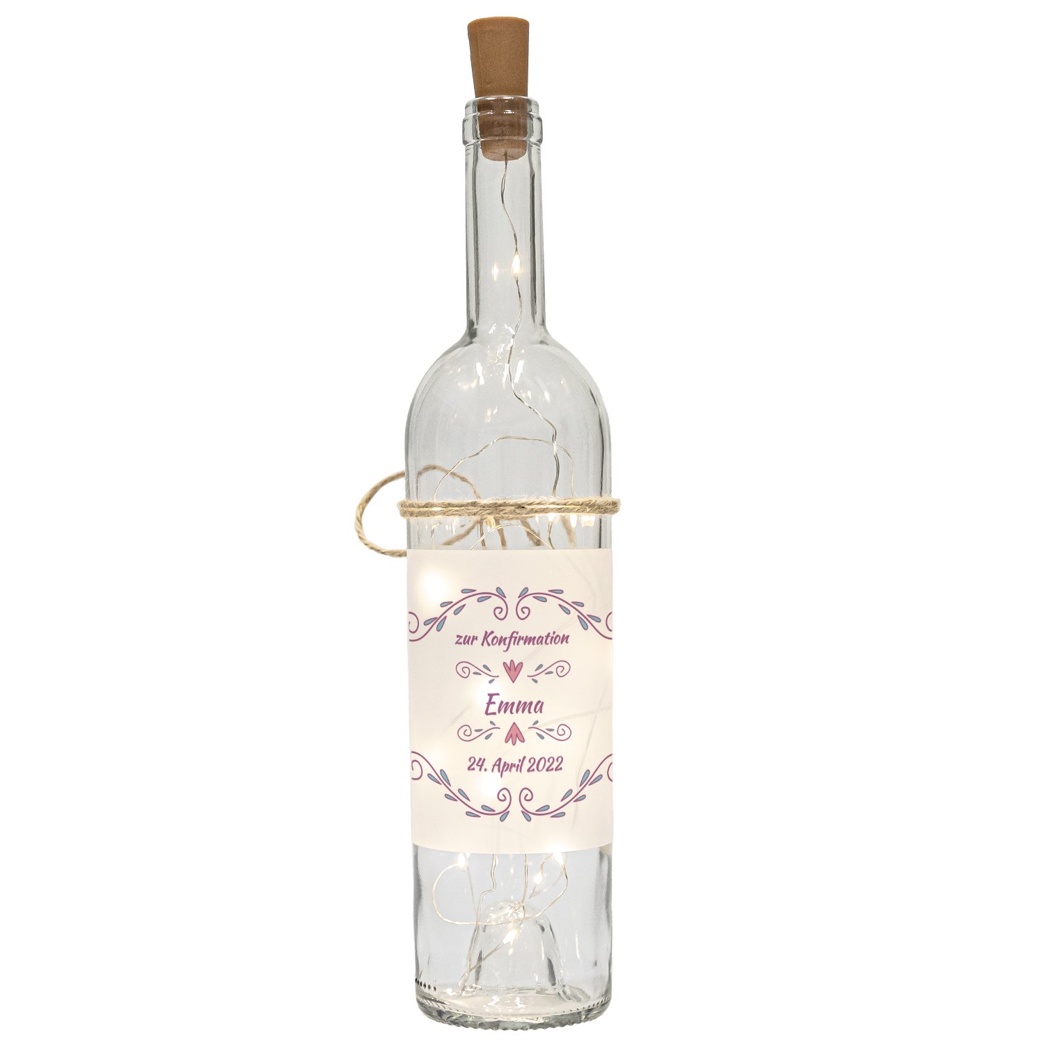 LED Flasche zur Konfirmation