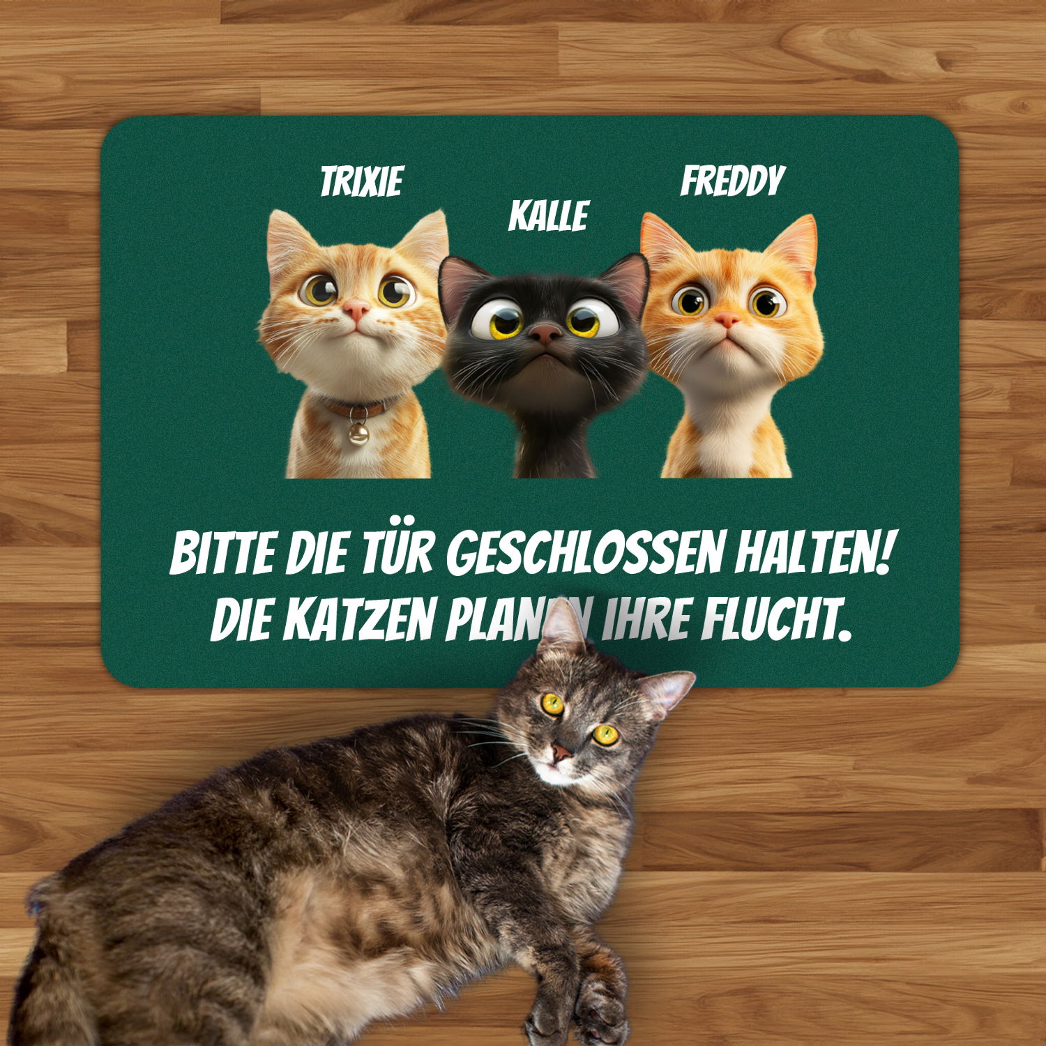 Fußmatte - Katzen planen Flucht