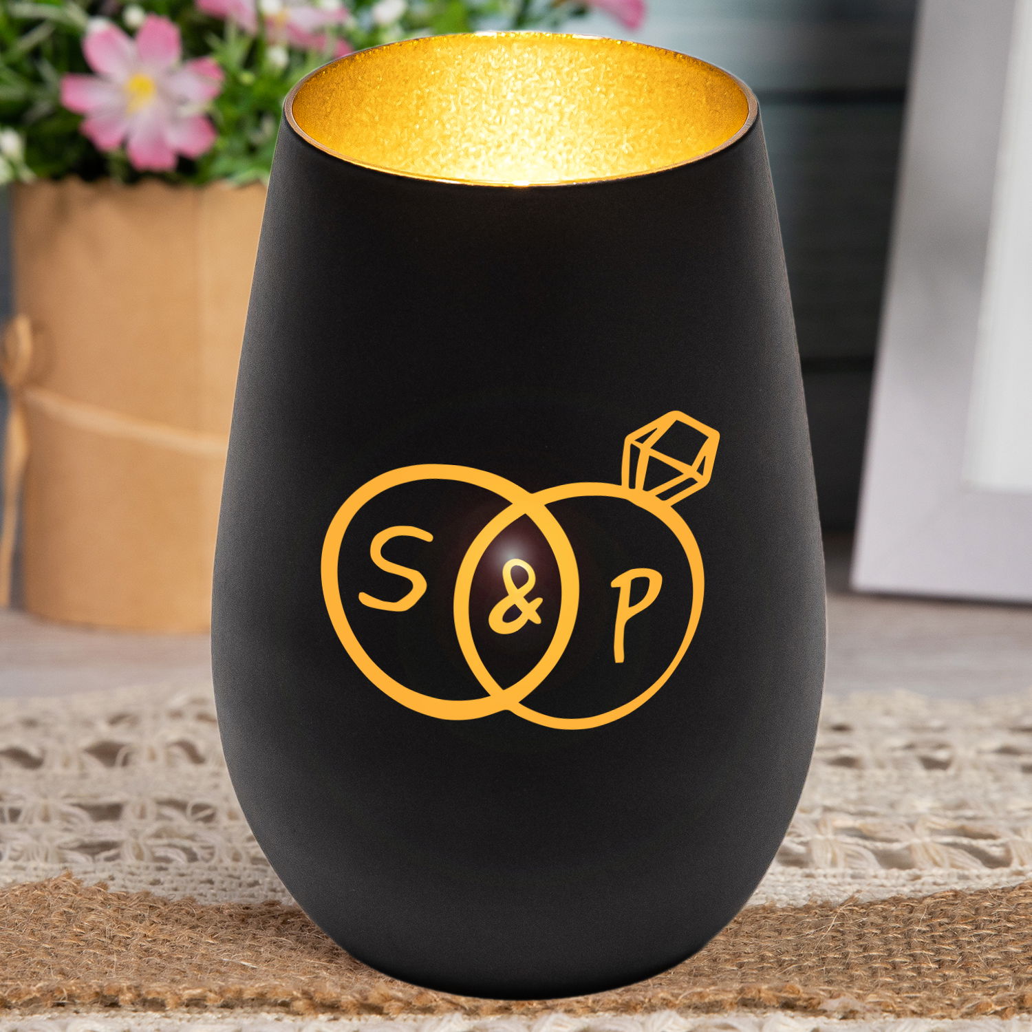 Windlicht - Hochzeit mit Personalisierung