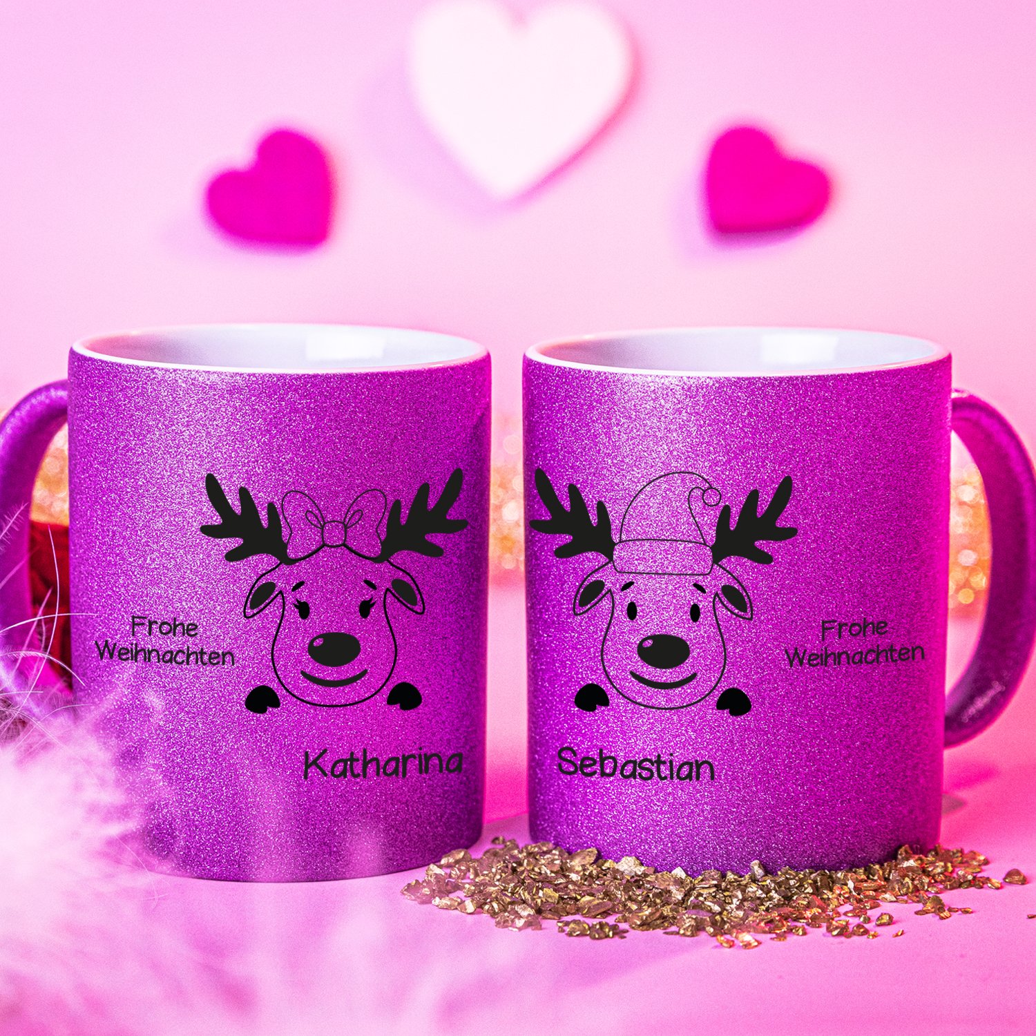 Glitzertassen-Set - Frohe Weihnachten